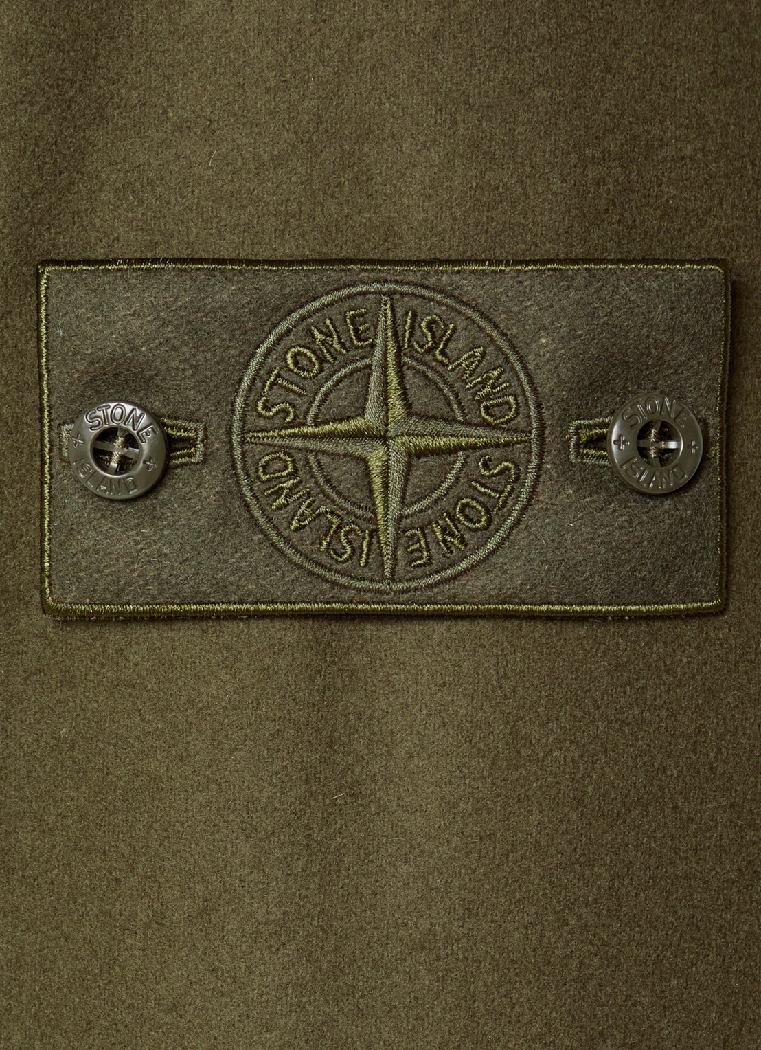 Stone Island S0F24 overshirt in wolblend - detail 2 legergroen