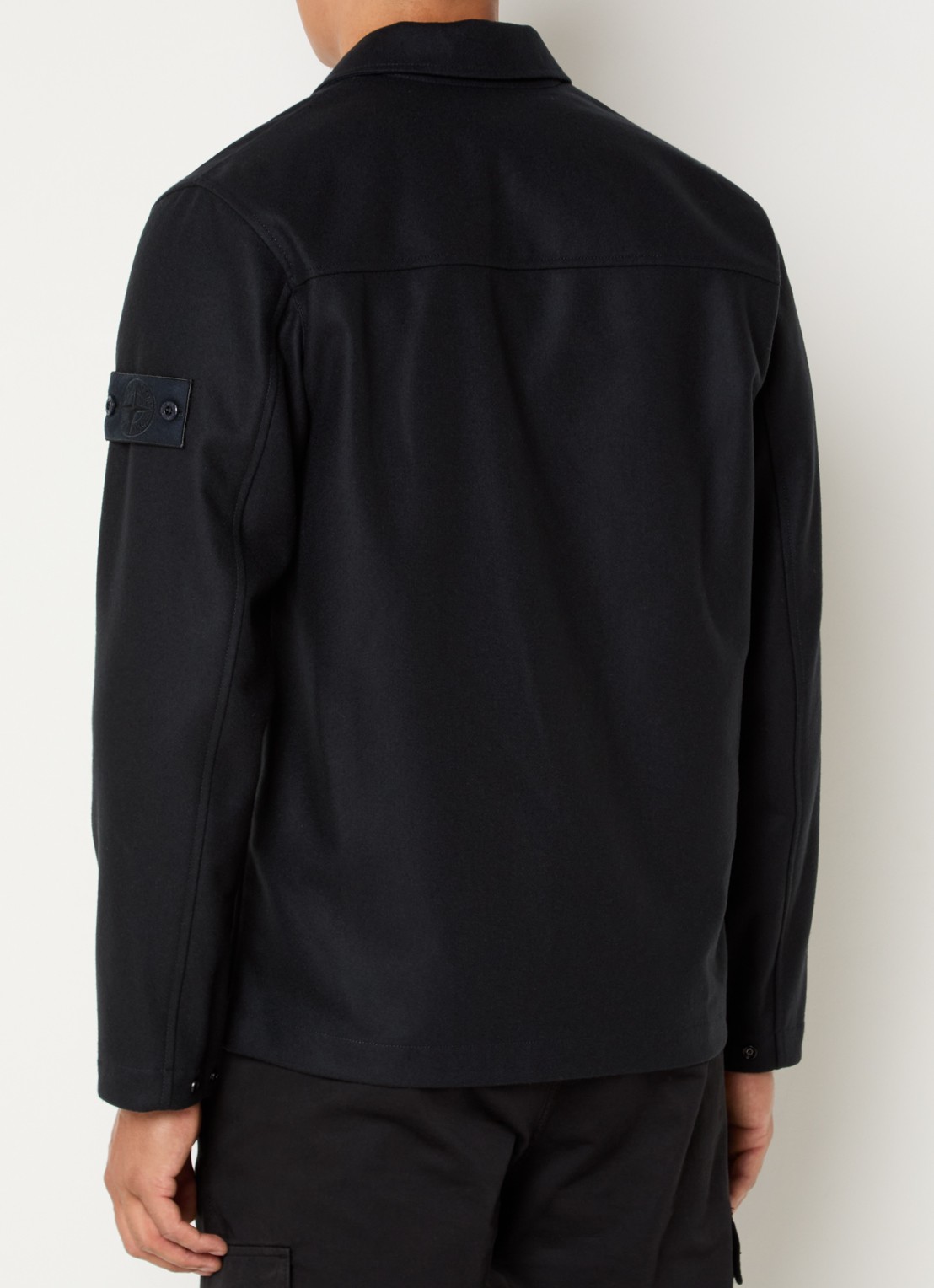 Stone Island S0F24 overshirt in wolblend - achterkant 3 donkerblauw