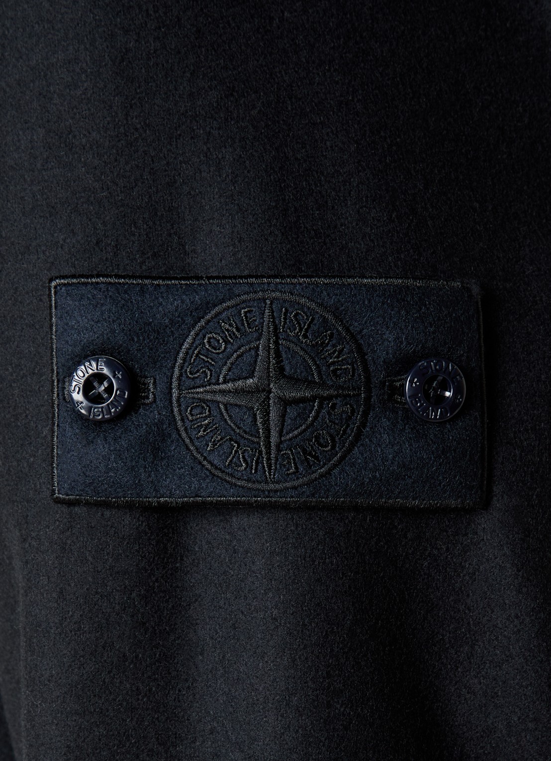 Stone Island S0F24 overshirt in wolblend - detail 2 donkerblauw