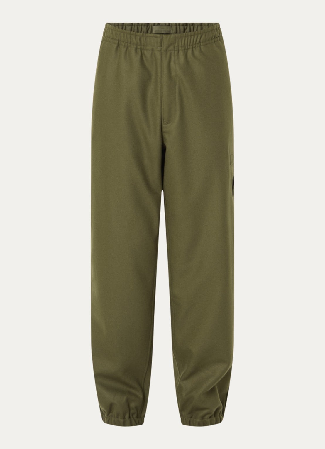 Stone Island S0F24 tapered fit cargobroek in scheerwolblend met klepzakken - voorkant bronsgroen