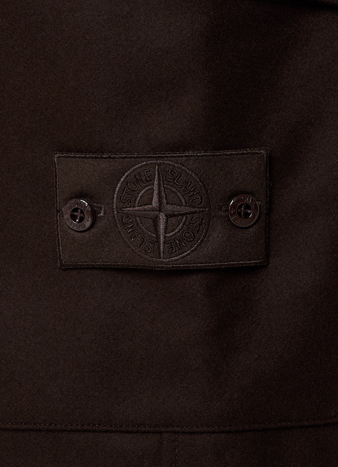 Stone Island S0F24 tapered fit cargobroek in wolblend met logo - detail 4 donkerbruin
