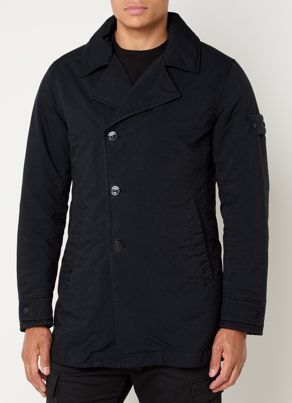Stone Island S0F27 jack met steekzakken - detail zwart