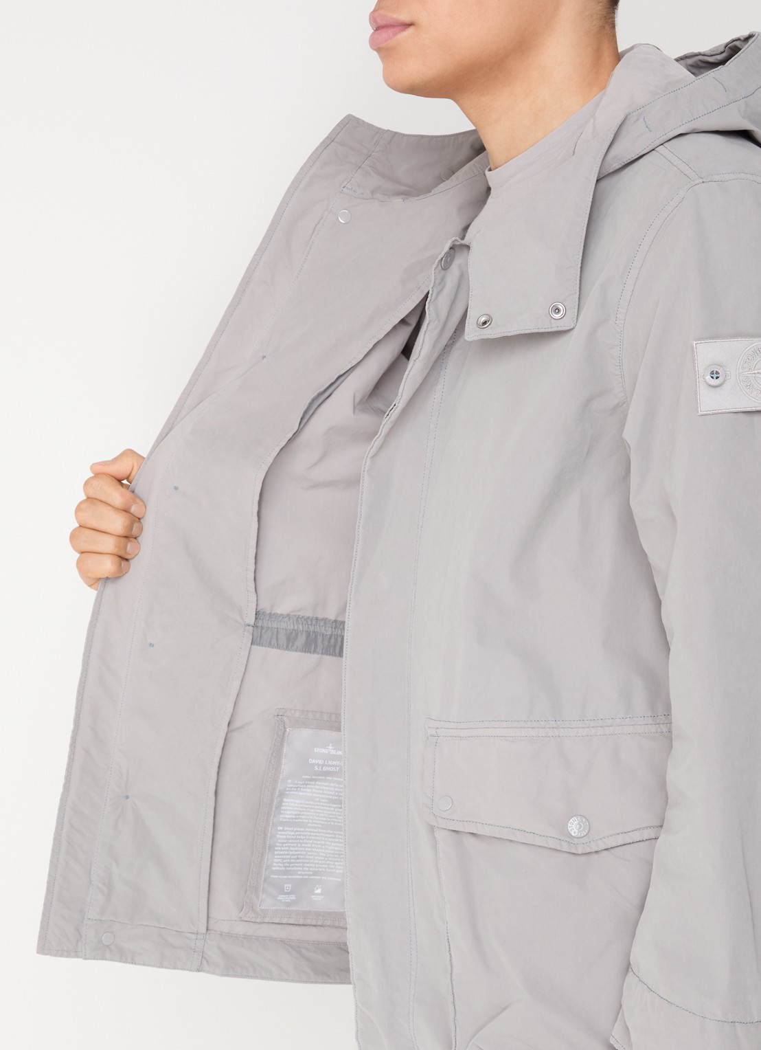 Stone Island S0F33 Jack met capuchon en logo - detail 2 grijs