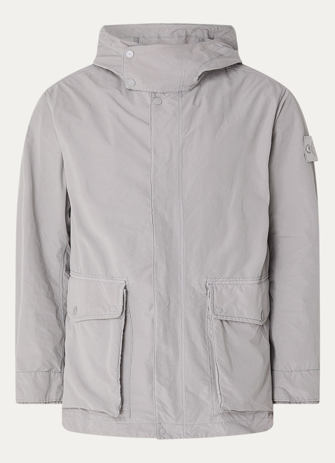 Stone Island S0F33 Jack met capuchon en logo - voorkant 5 grijs