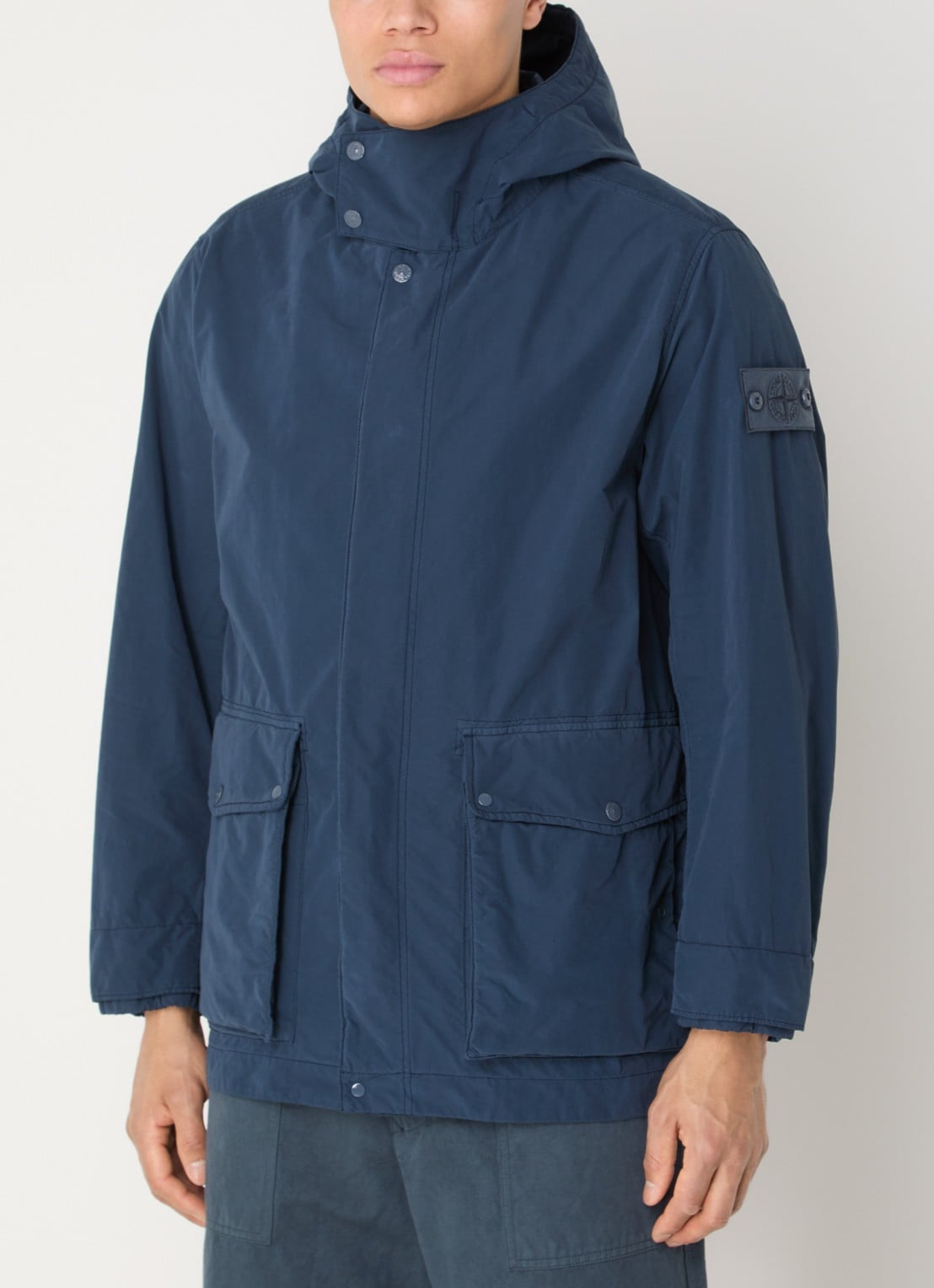 Stone Island S0F33 Jack met capuchon en logo - detail 4 indigo