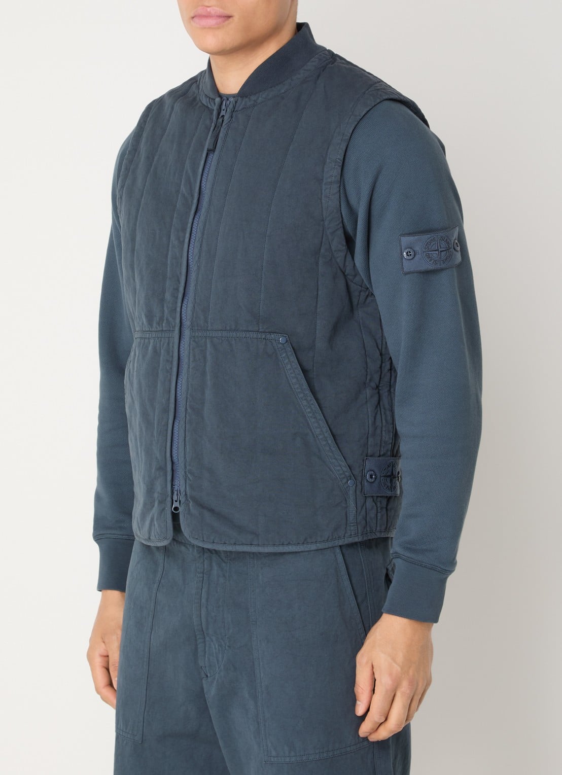 Stone Island S0F34 bodywarmer met quilt patroon - detail 4 indigo