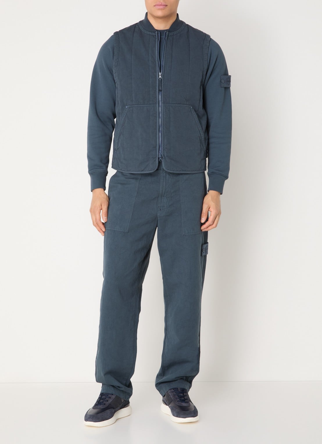 Stone Island S0F34 bodywarmer met quilt patroon - voorkant 2 indigo