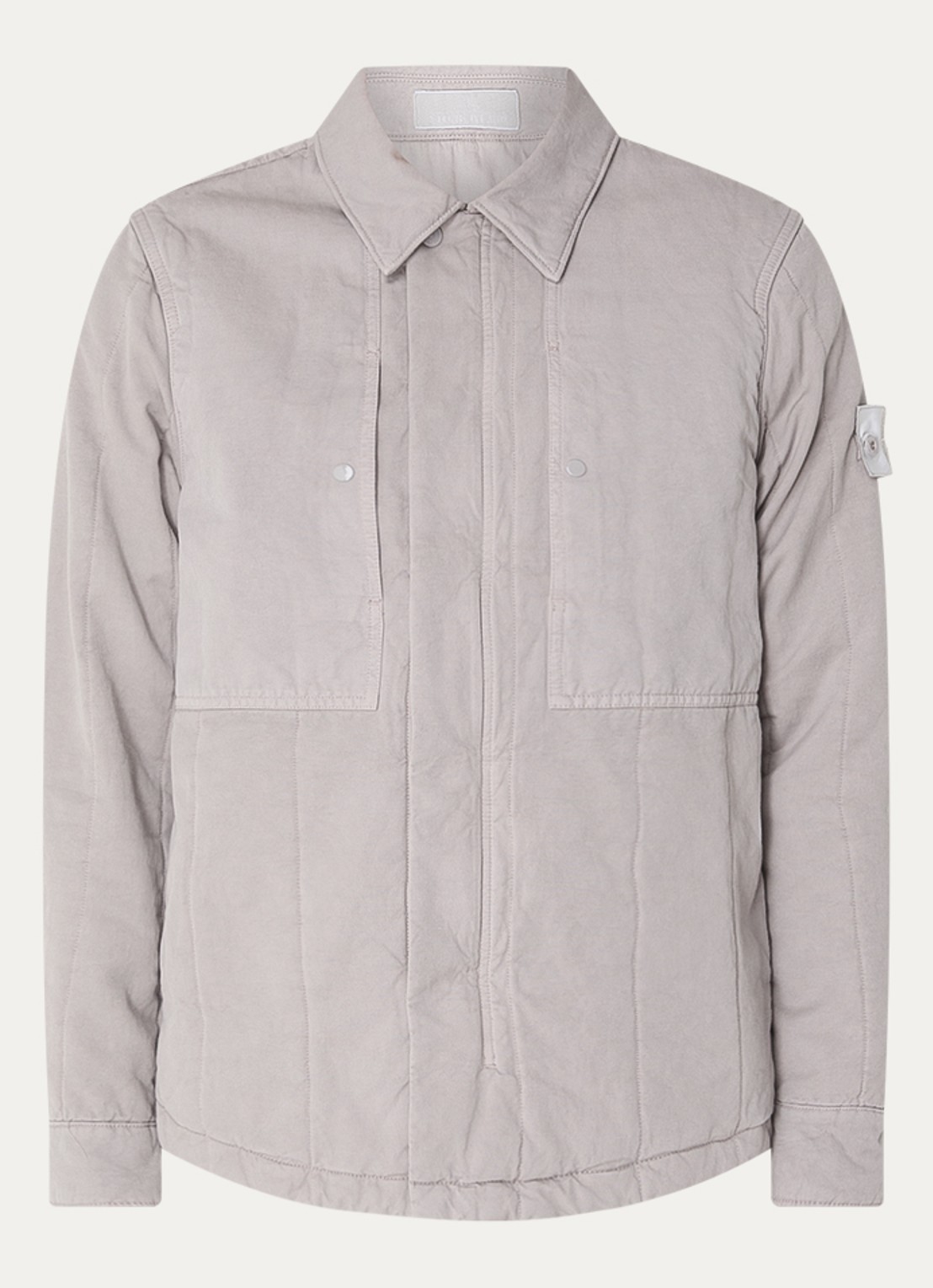 Stone Island S0F34 jack met quilt patroon en logo - voorkant grijs
