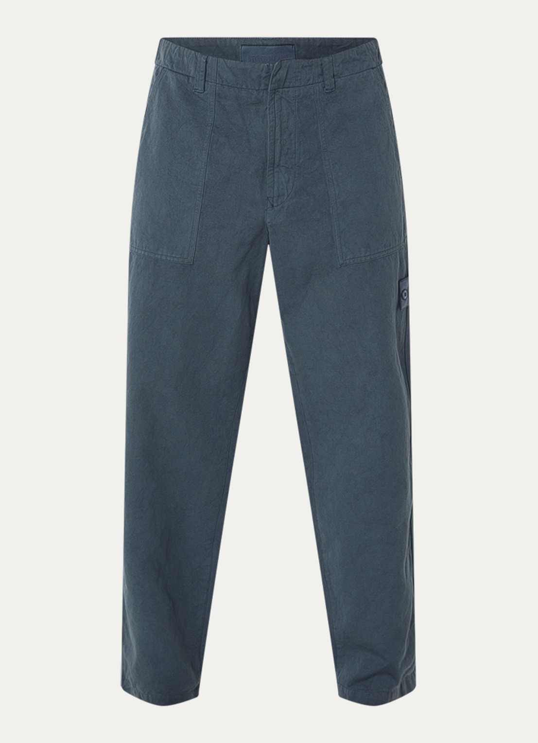 Stone Island S0F36 Tapered fit broek met logo - voorkant 4 indigo