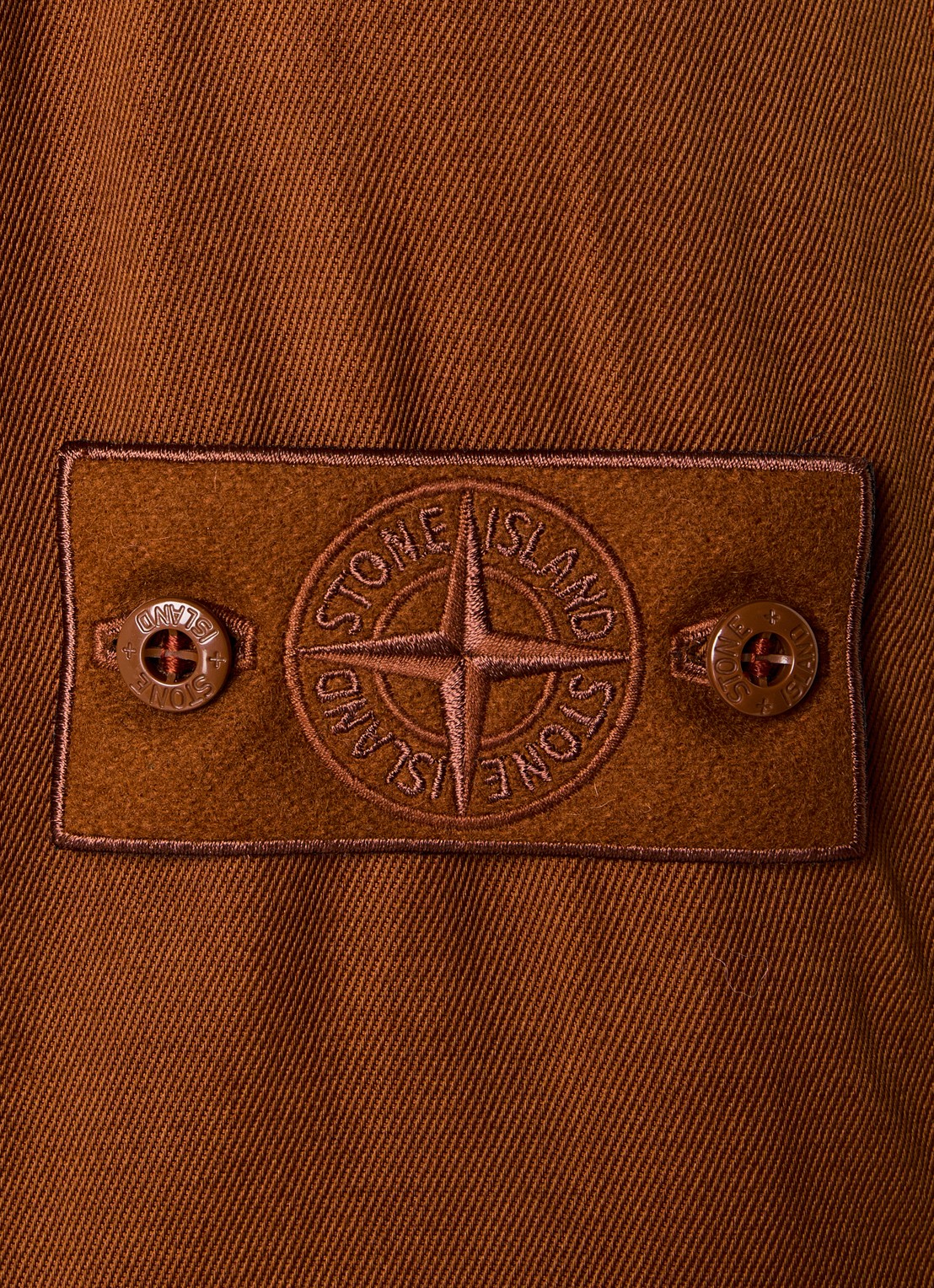 Stone Island S0F50 jack in scheerwolblend met logo - detail 5 roodbruin