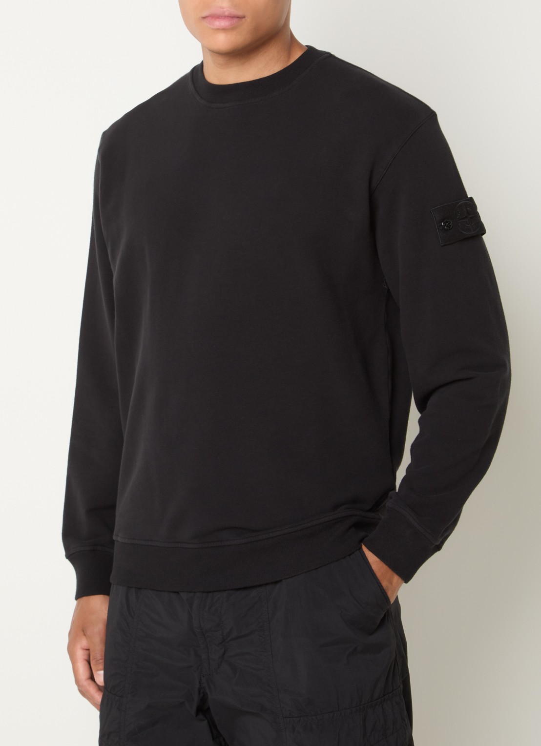 Stone Island S0F53 sweater met logo - detail zwart