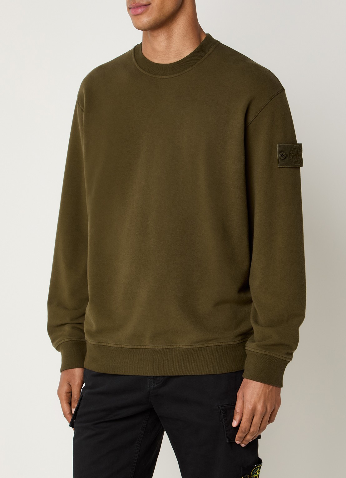 Stone Island S0F53 sweater met logo - detail 2 bronsgroen