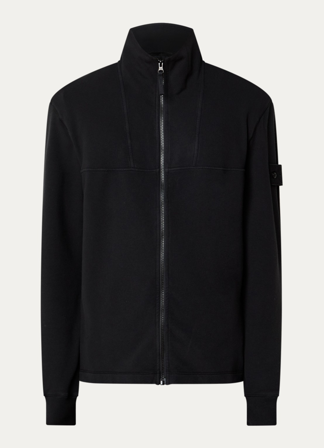 Stone Island S0F53 sweatvest met logo - voorkant 2 zwart