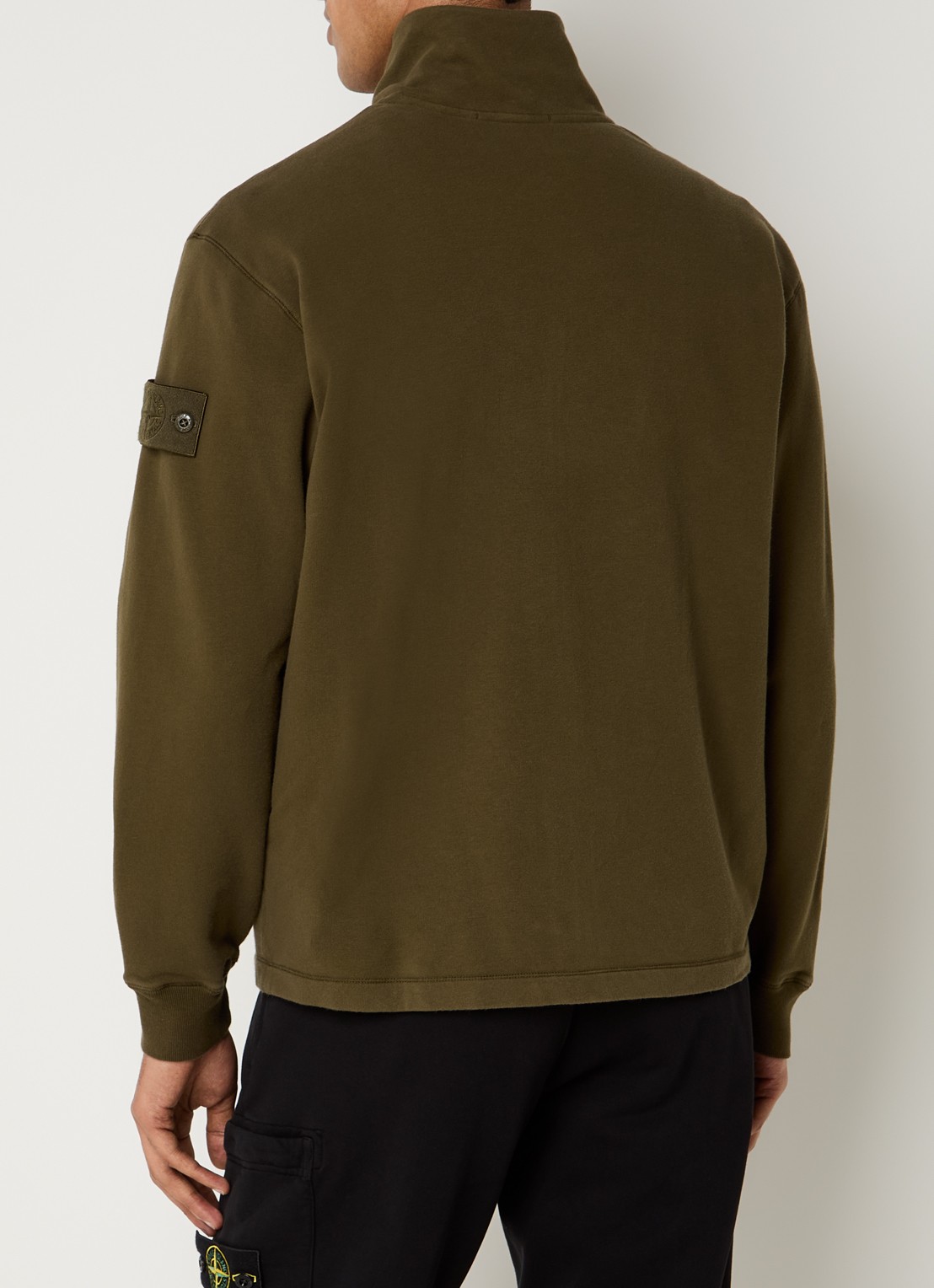 Stone Island S0F53 sweatvest met logo - achterkant mosgroen