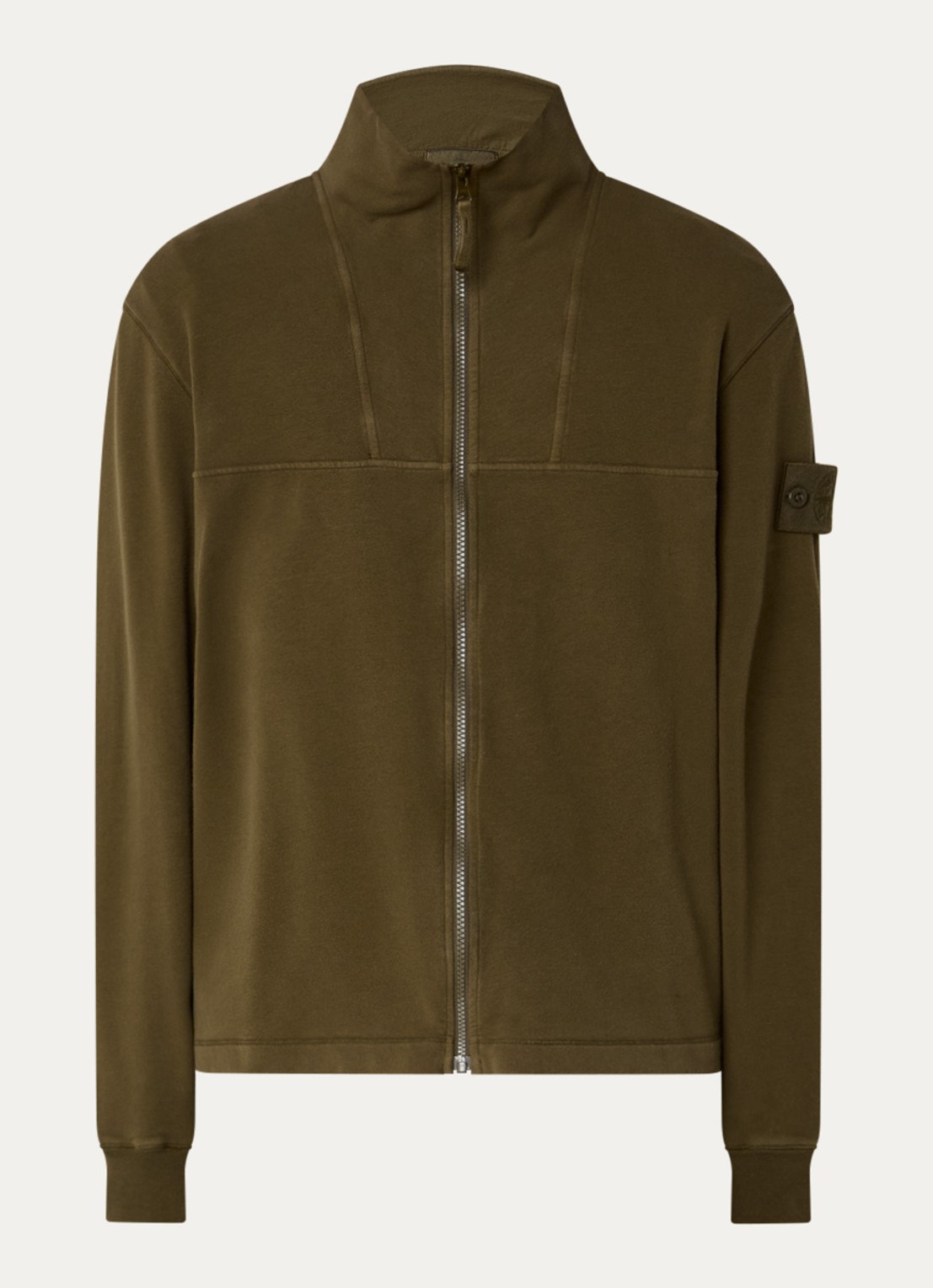 Stone Island S0F53 sweatvest met logo - voorkant 2 mosgroen