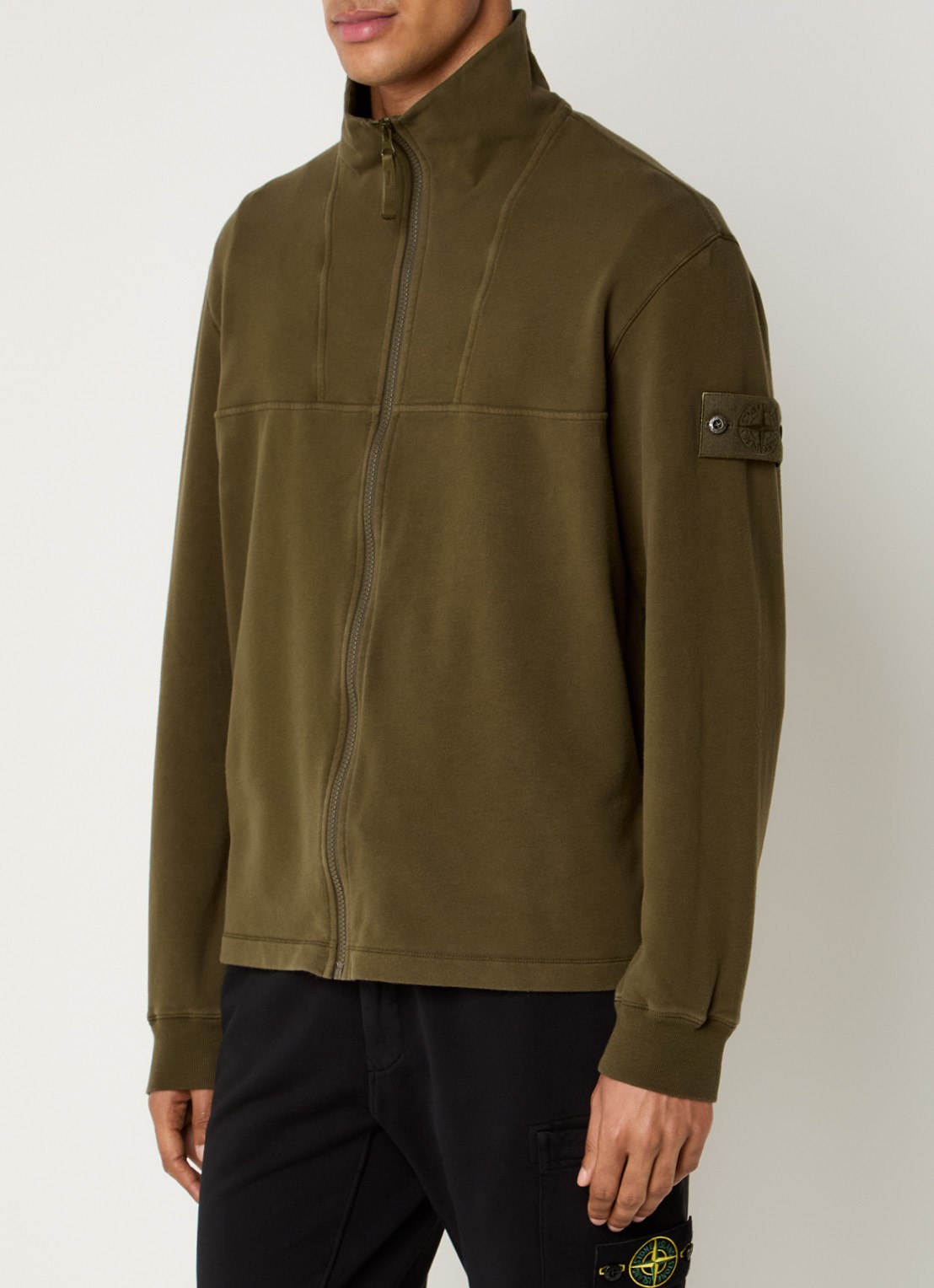 Stone Island S0F53 vest met logo - detail mosgroen