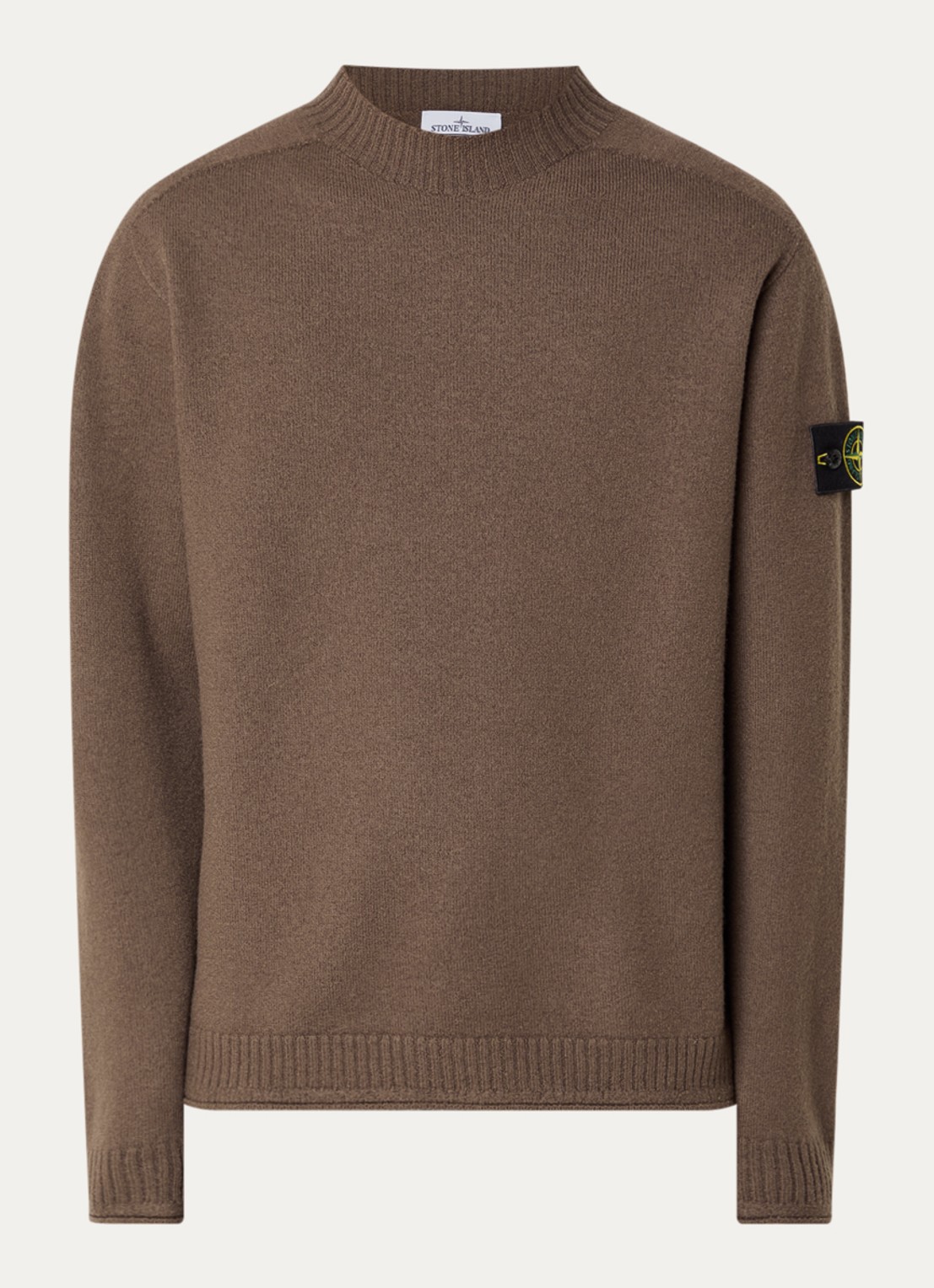 Stone Island S0IN1 fijngebreide trui van wol met logo - voorkant 3 paars