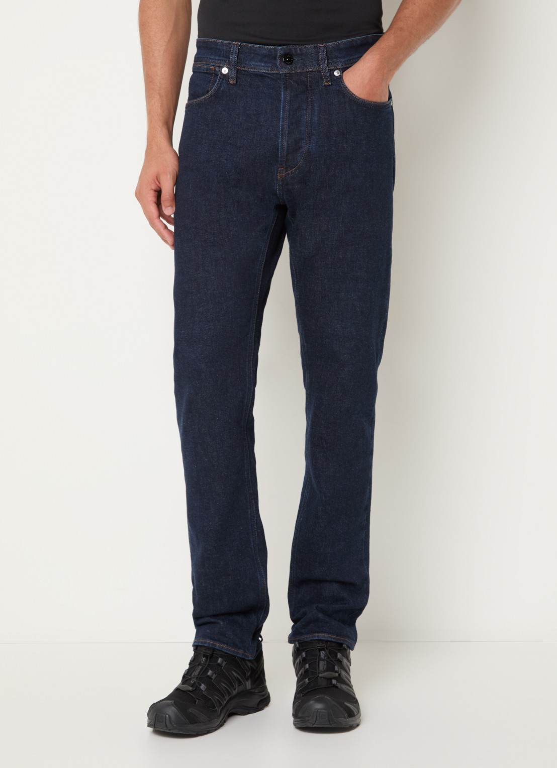 Stone Island S0J12 slim fit jeans met donkere wassing - detail 2 blauw