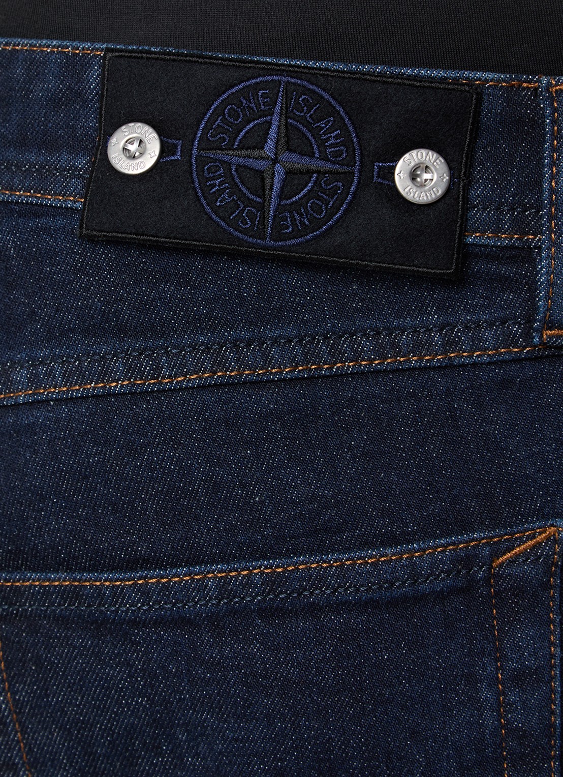 Stone Island S0J12 slim fit jeans met donkere wassing - detail 4 blauw