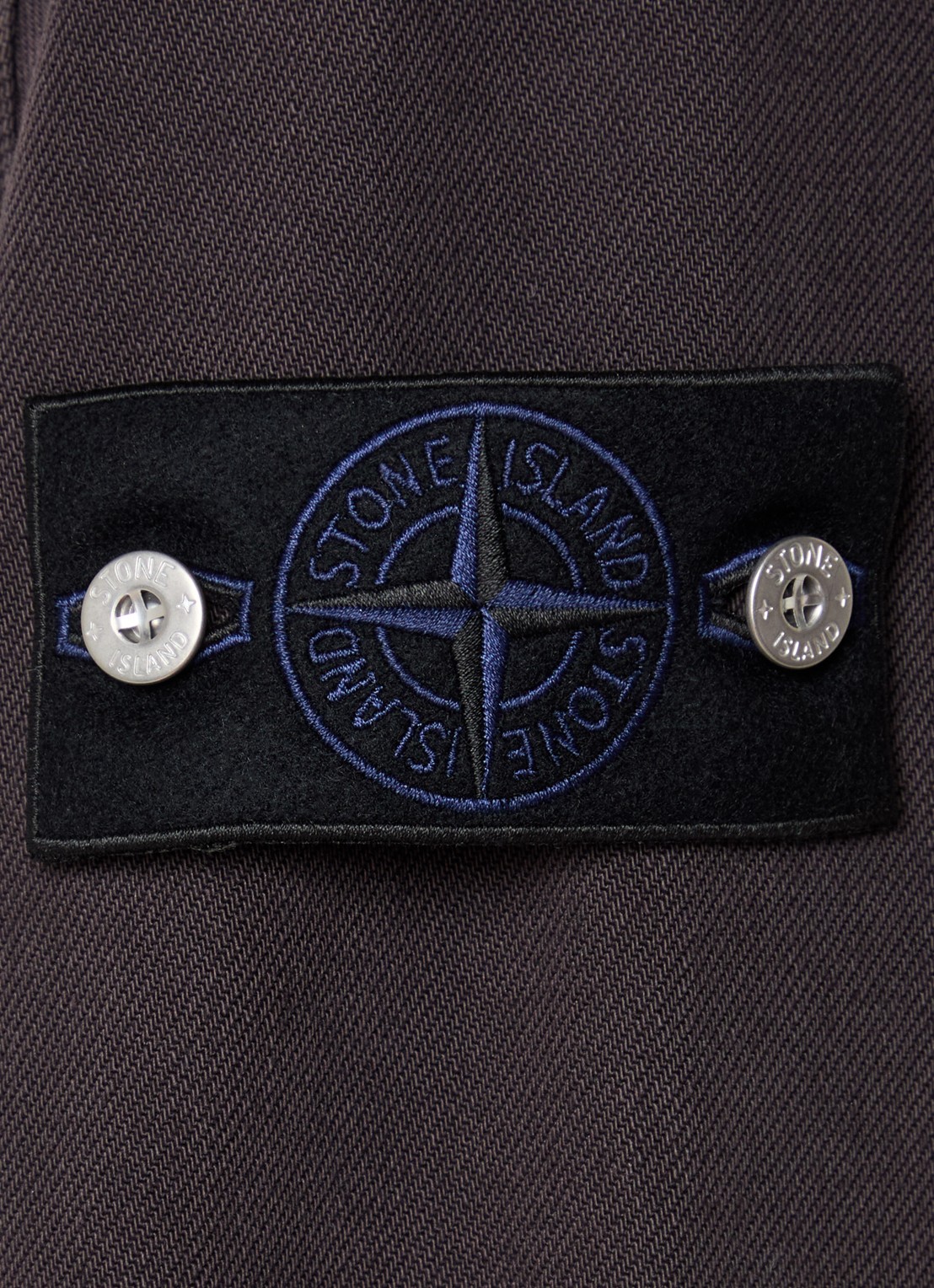 Stone Island S0J24 overshirt van denim met logo - detail 5 aubergine