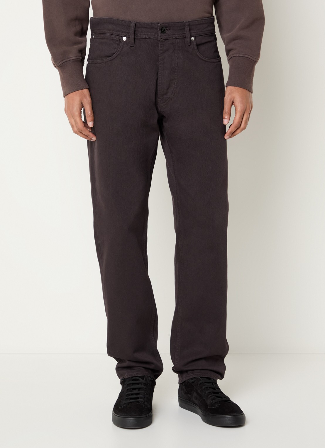 Stone Island S0J24 straight fit jeans met gekleurde wassing en steekzakken - detail aubergine