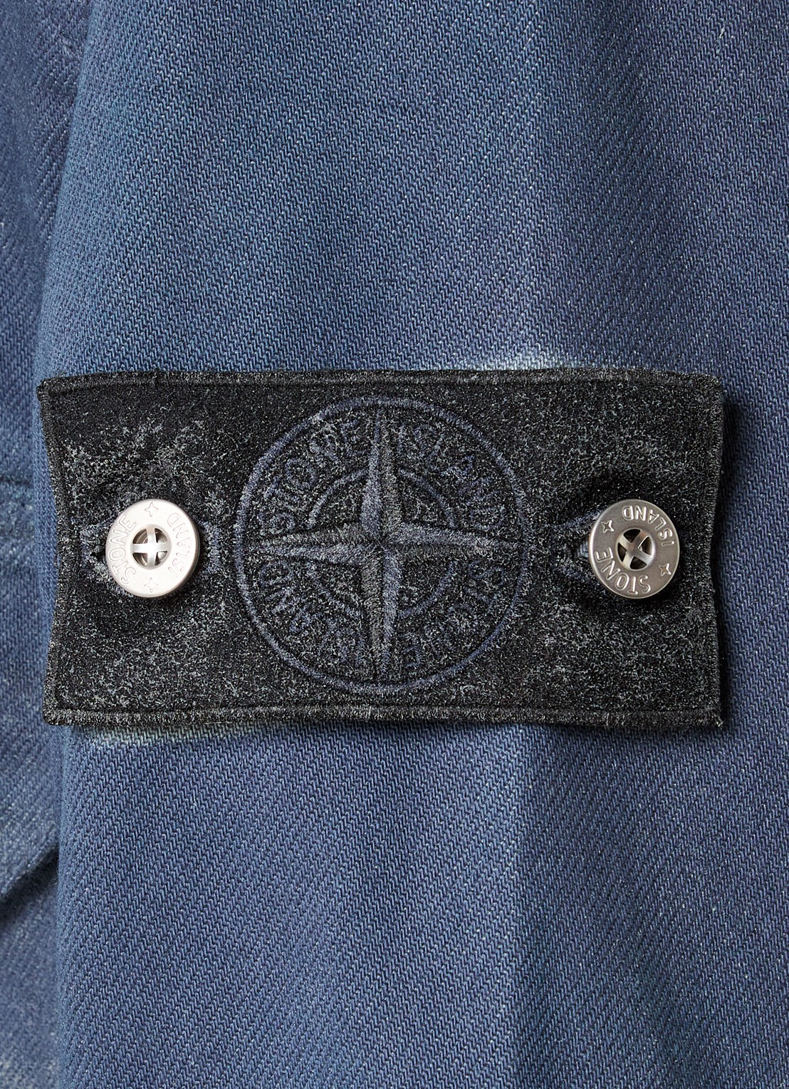 Stone Island S0J31 overshirt van denim met logo - detail 2 blauw