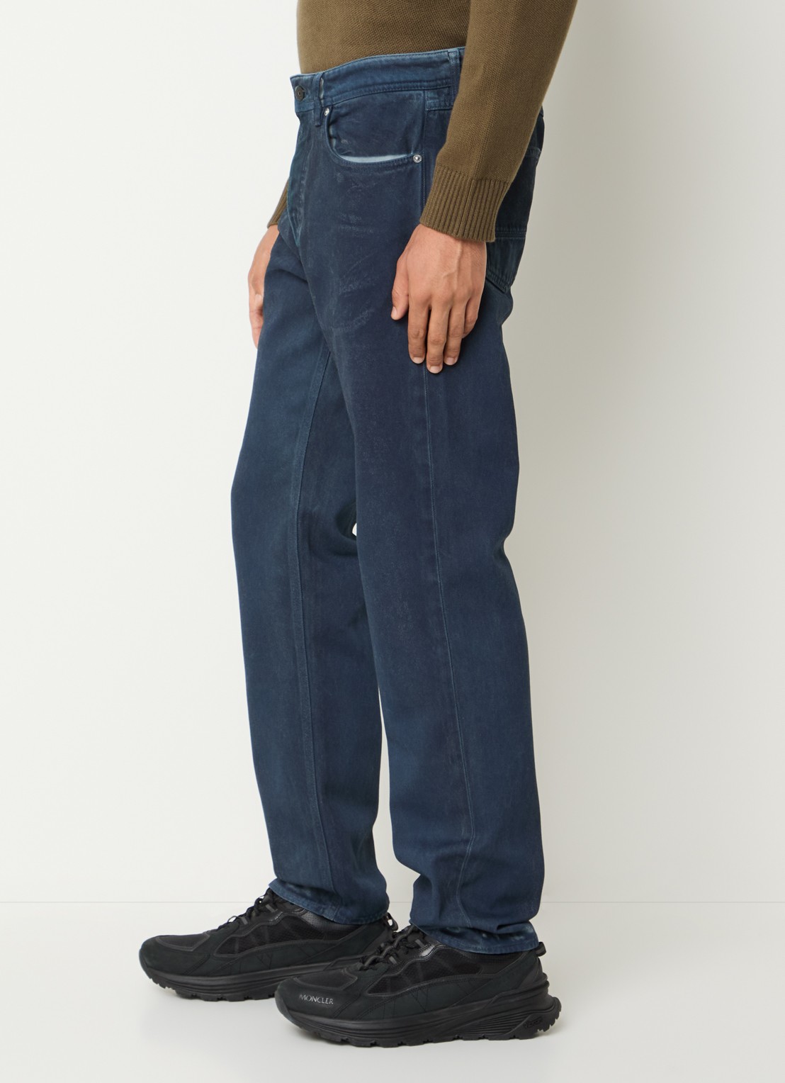 Stone Island S0J31 straight fit jeans met gekleurde wassing - detail 4 indigo