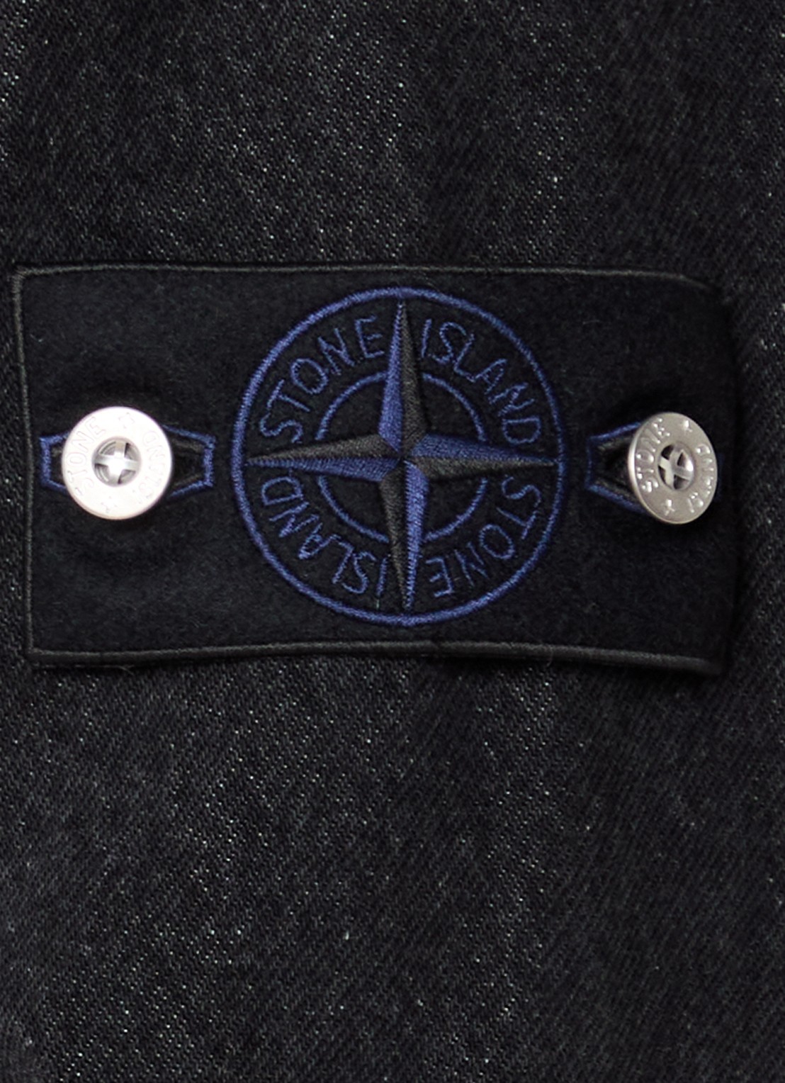 Stone Island S0J32 overshirt van denim met logo - detail 3 antraciet