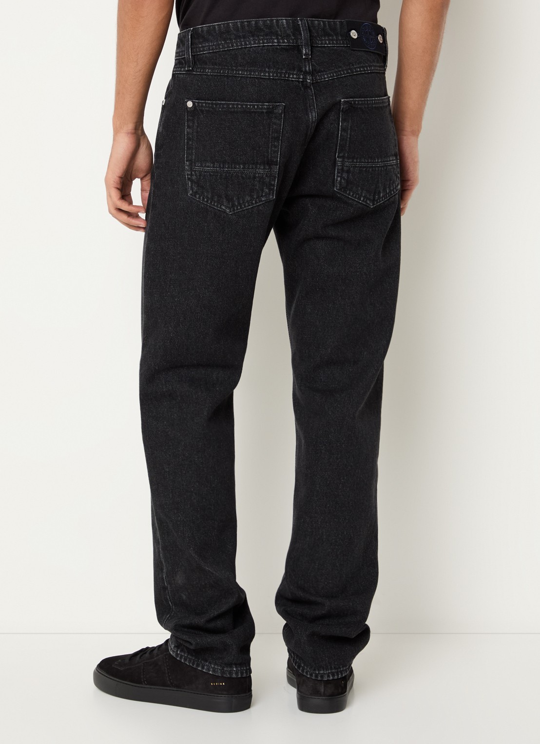 Stone Island S0J32 straight fit jeans met gekleurde wassing en steekzakken - achterkant 3 antraciet