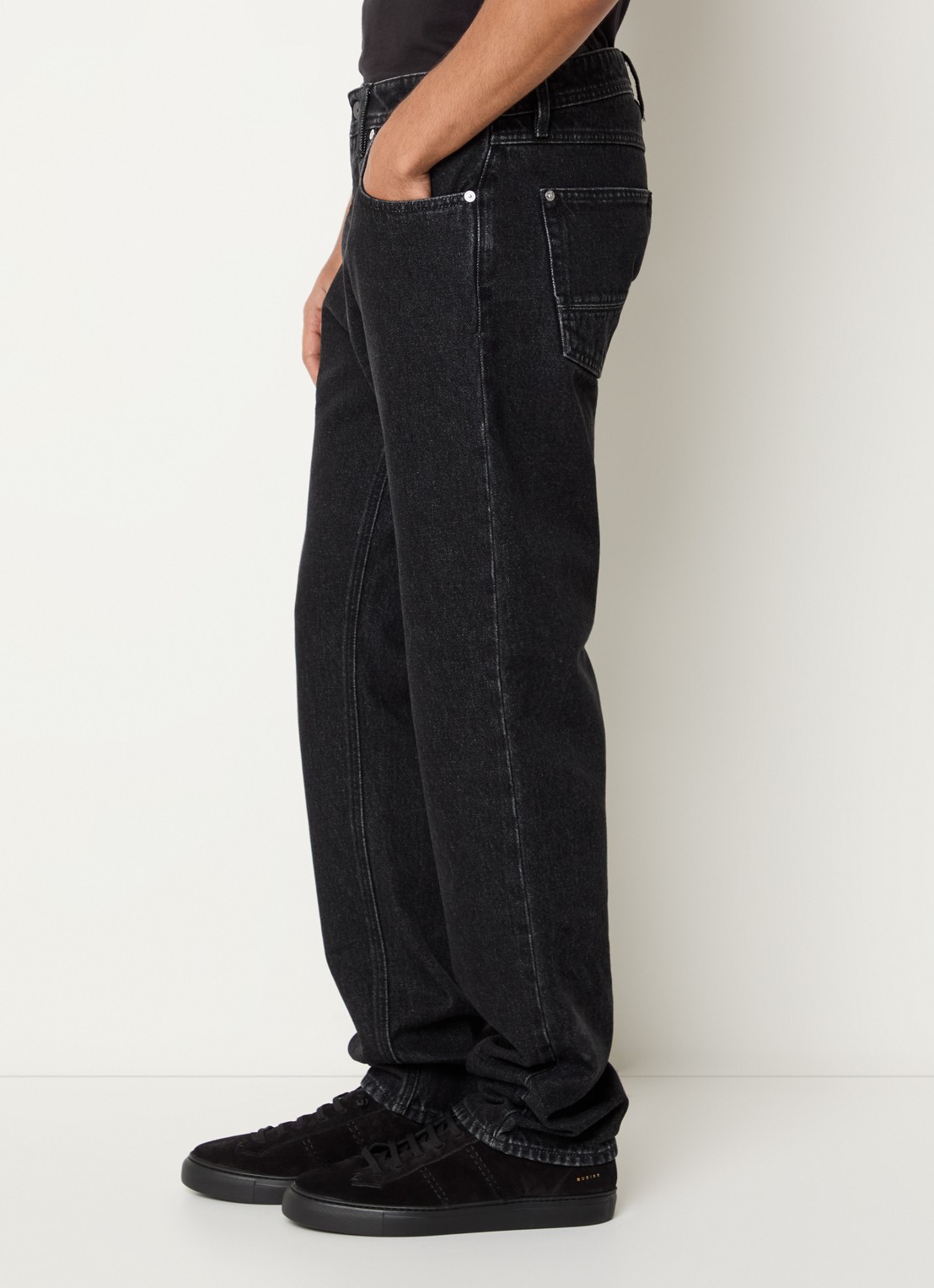 Stone Island S0J32 straight fit jeans met gekleurde wassing en steekzakken - detail 5 antraciet