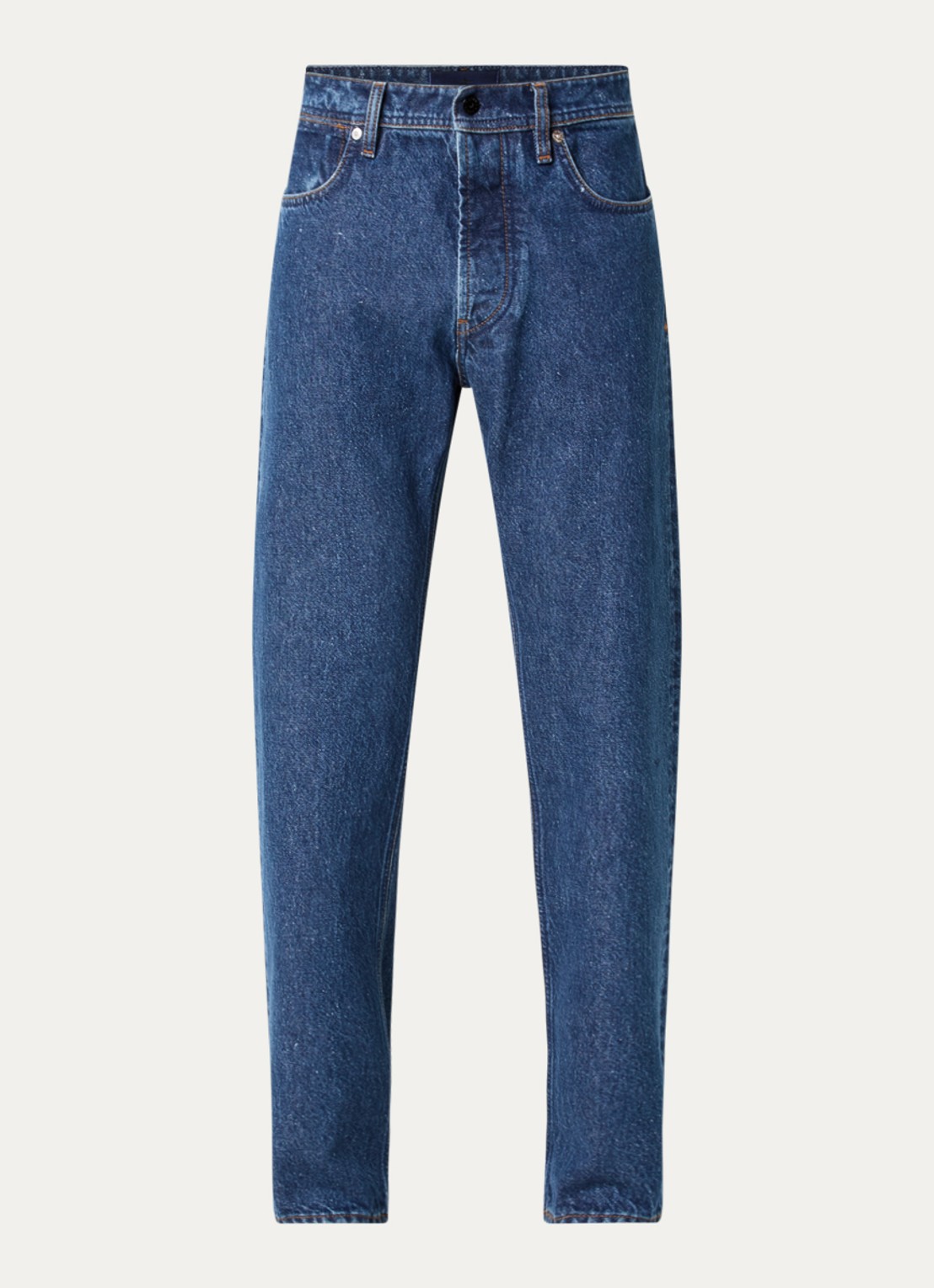 Stone Island S0J34 straight fit jeans met medium wassing - voorkant 4 blauw