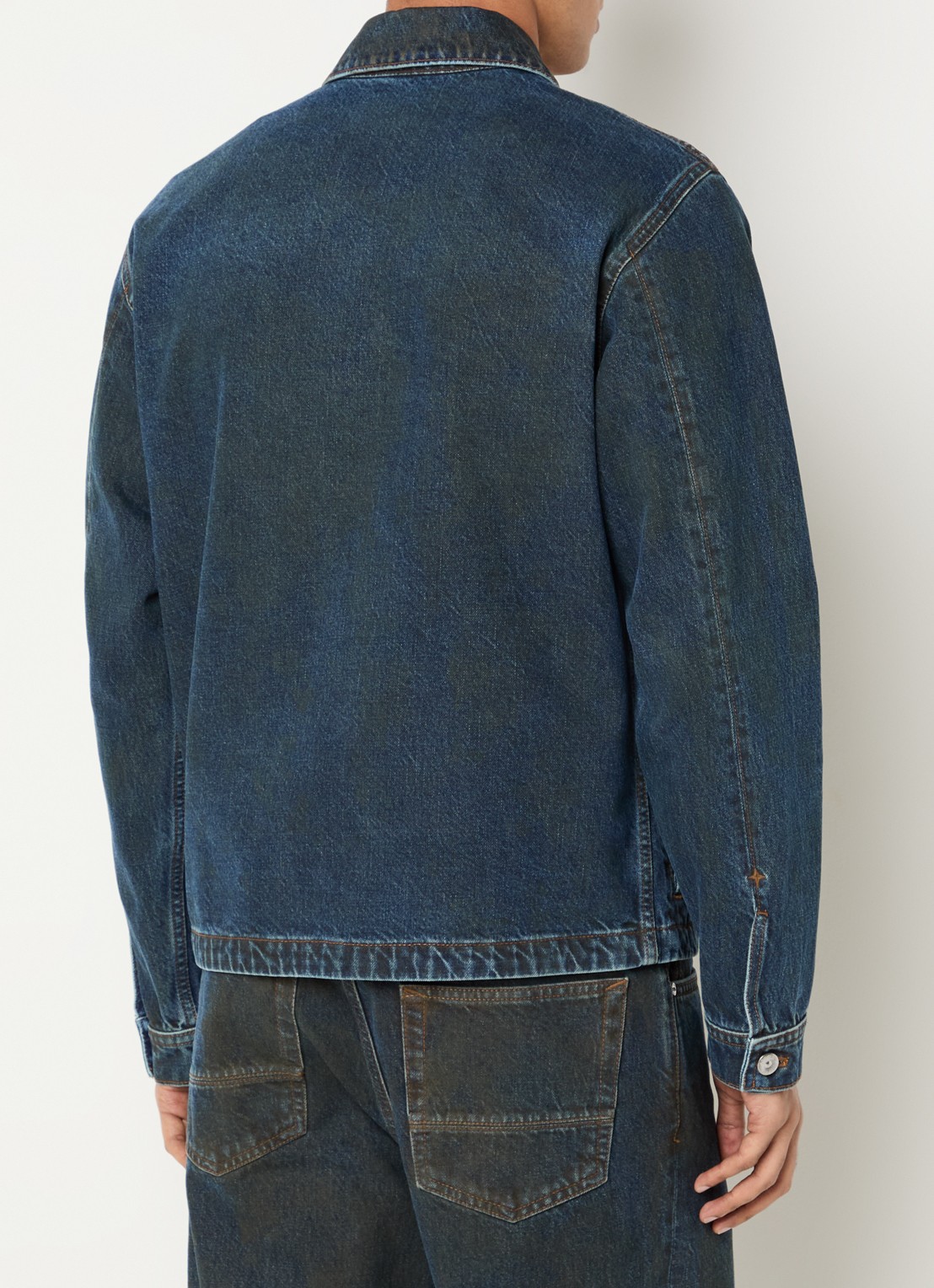Stone Island S0J40 spijkerjas met logo en verwassen effect - achterkant 6 indigo