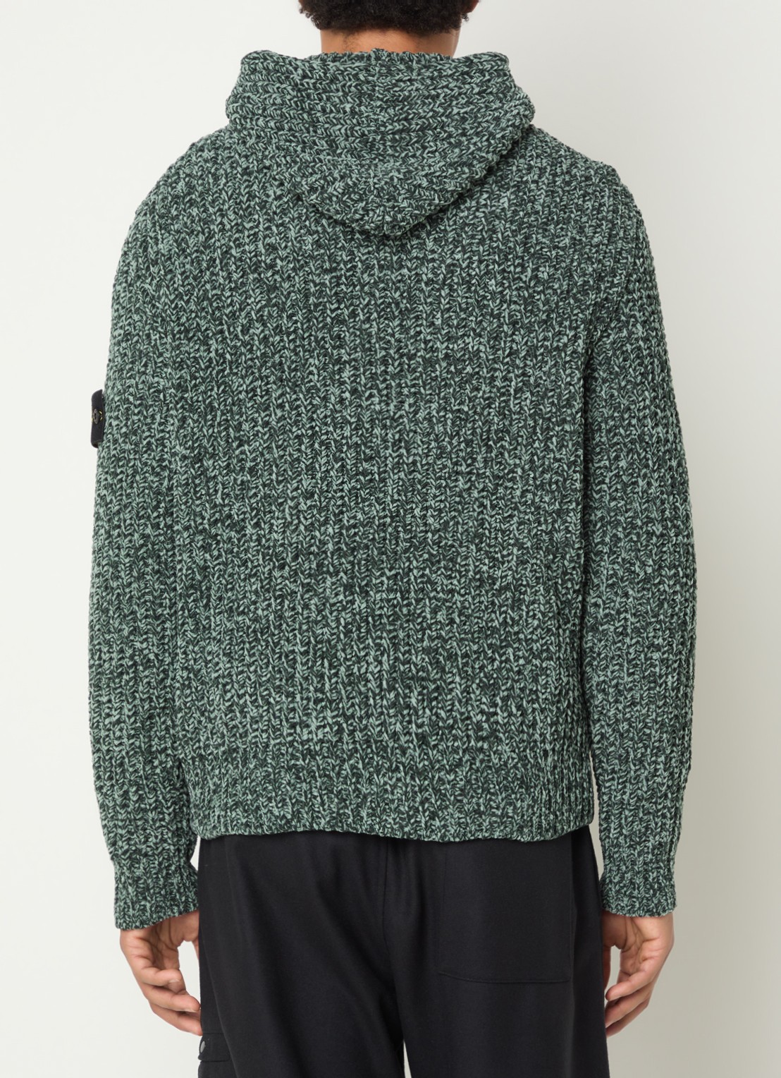 Stone Island S0N16 hoodie van badstof - achterkant 5 donkergroen