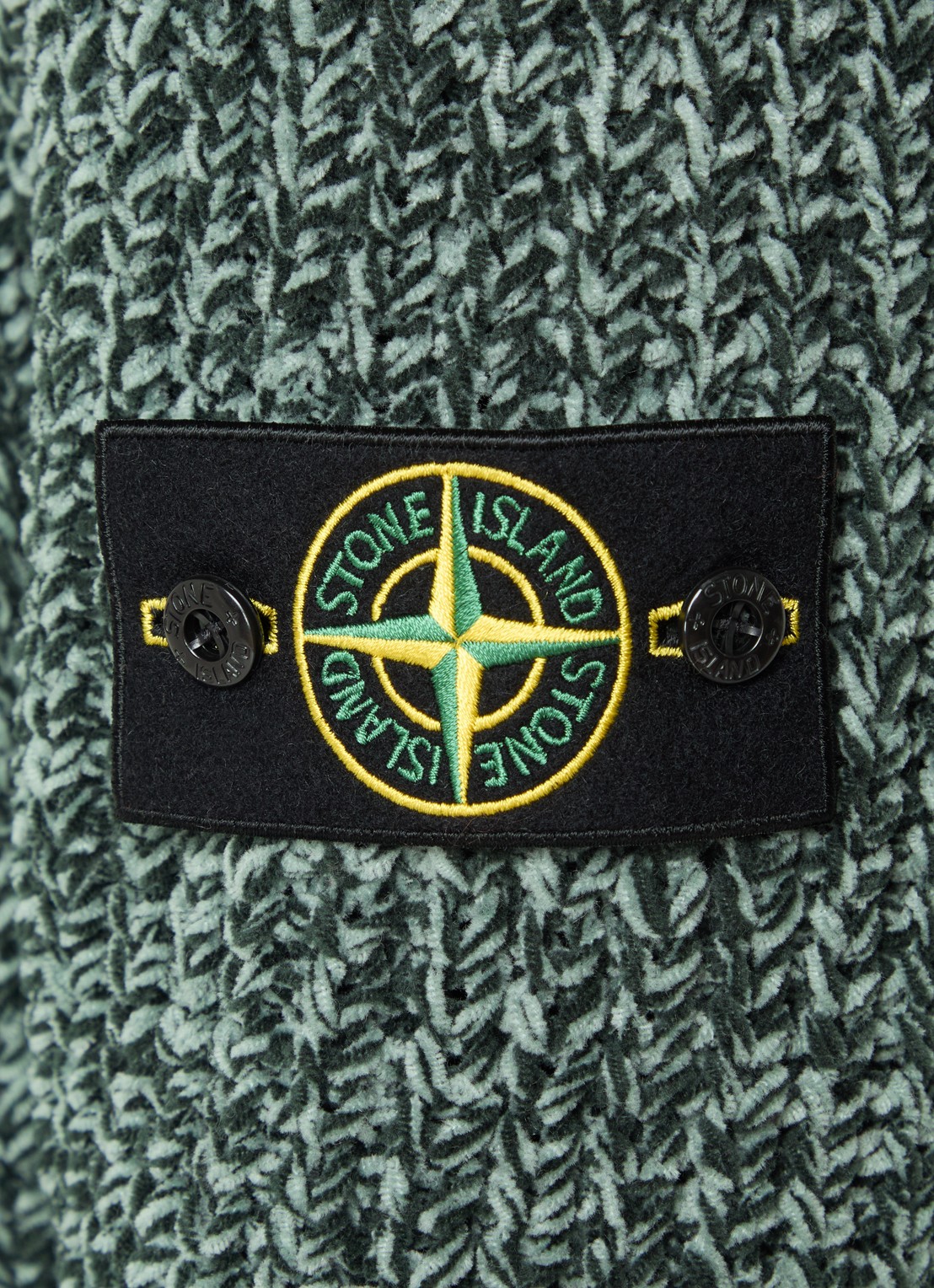Stone Island S0N16 hoodie van badstof - detail 2 donkergroen