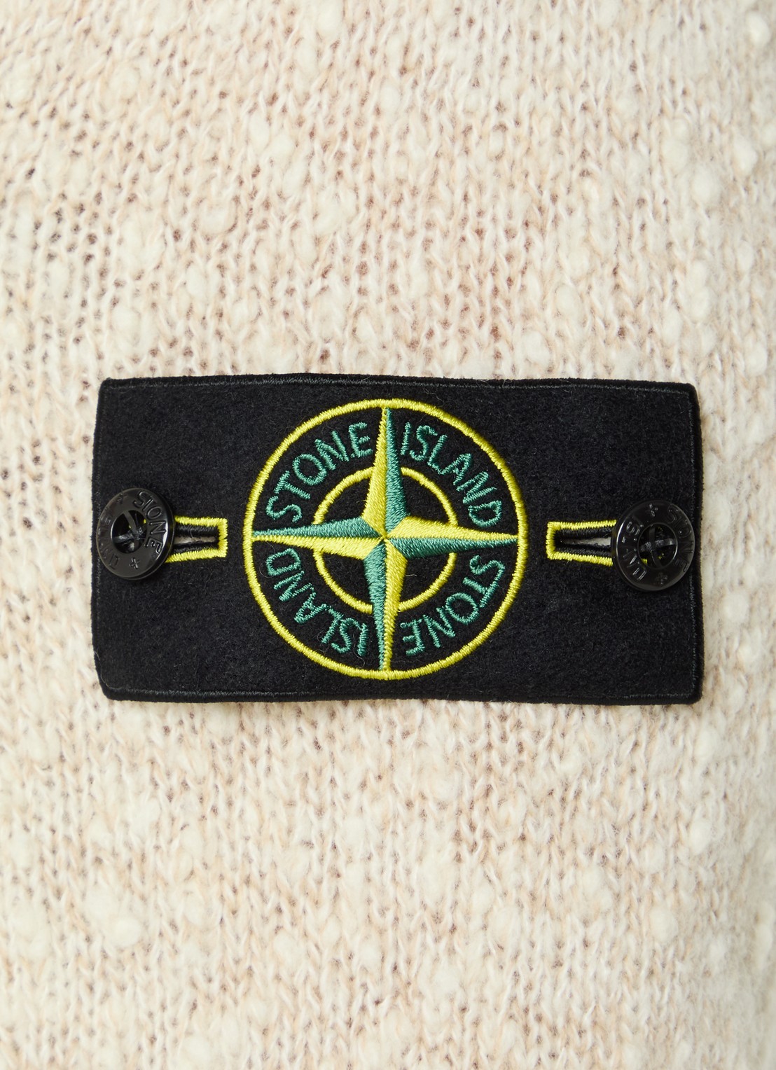 Stone Island S0N20 grofgebreide trui met logo - detail 5 beige