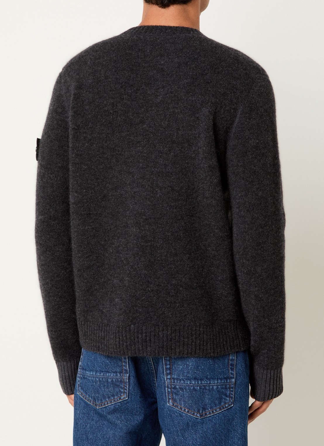 Stone Island S0N22 fijngebreide trui in wolblend met logo - achterkant 5 paars