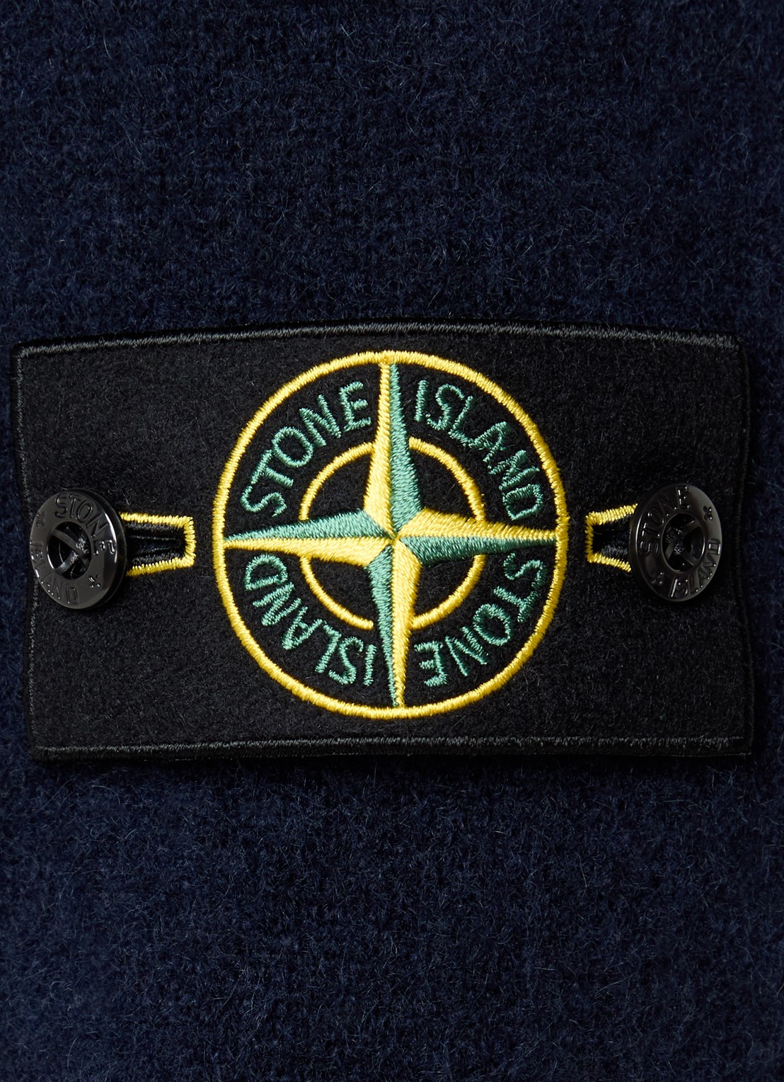Stone Island S0N22 fijngebreide trui in wolblend met logo - detail 5 donkerblauw