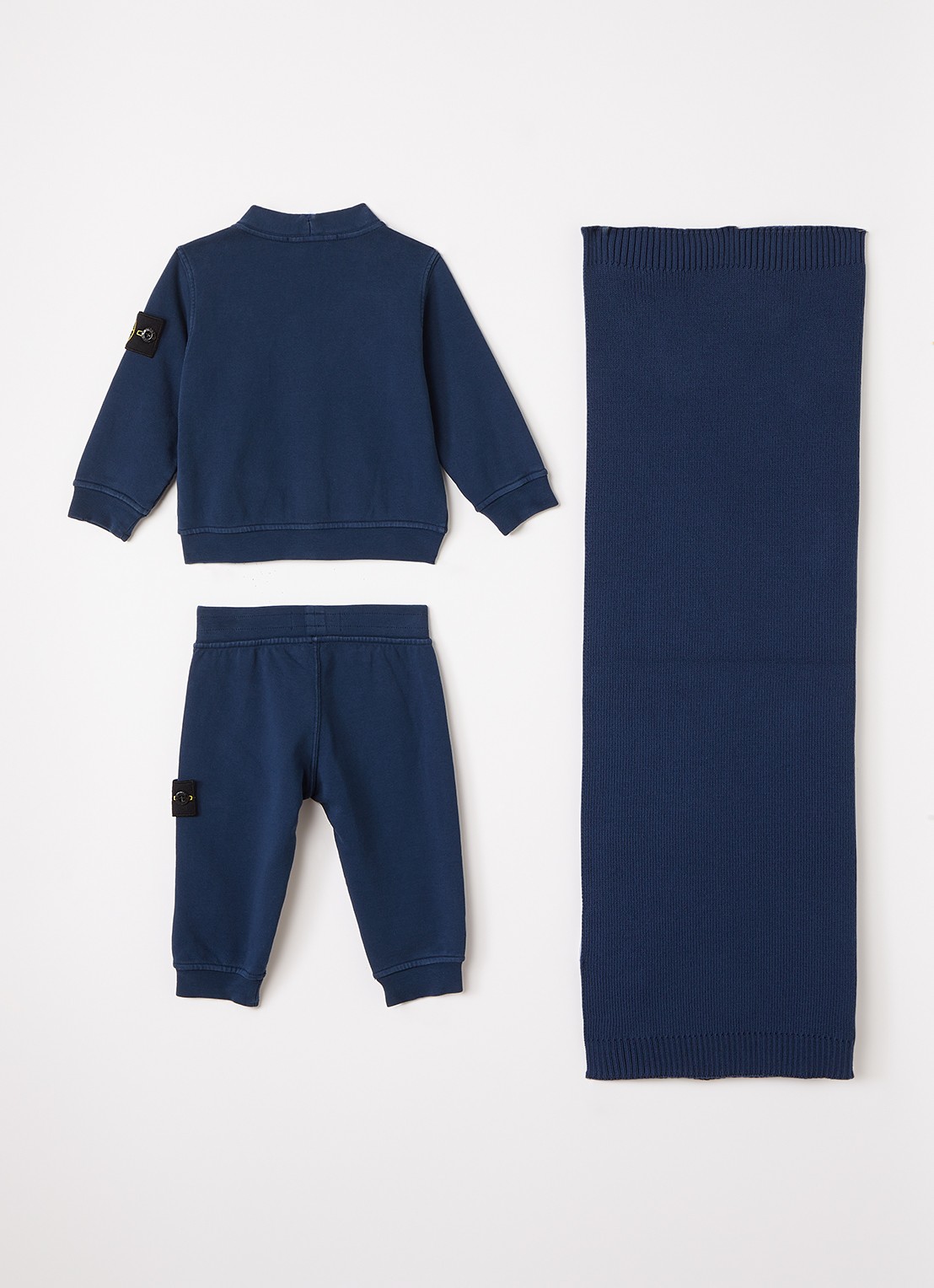 Stone Island Set van vest met joggingbroek en sjaal 3-delig - voorkant 2 donkerblauw