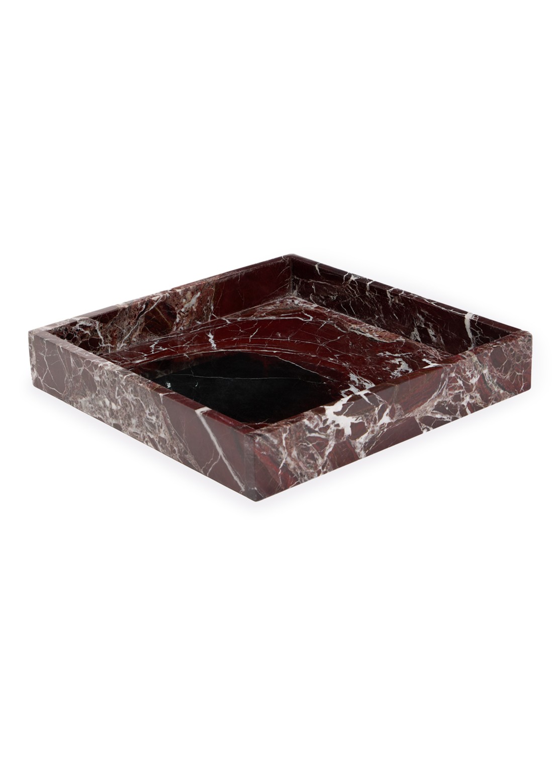 Stoned Dienblad 30 x 30 cm - voorkant bordeauxrood
