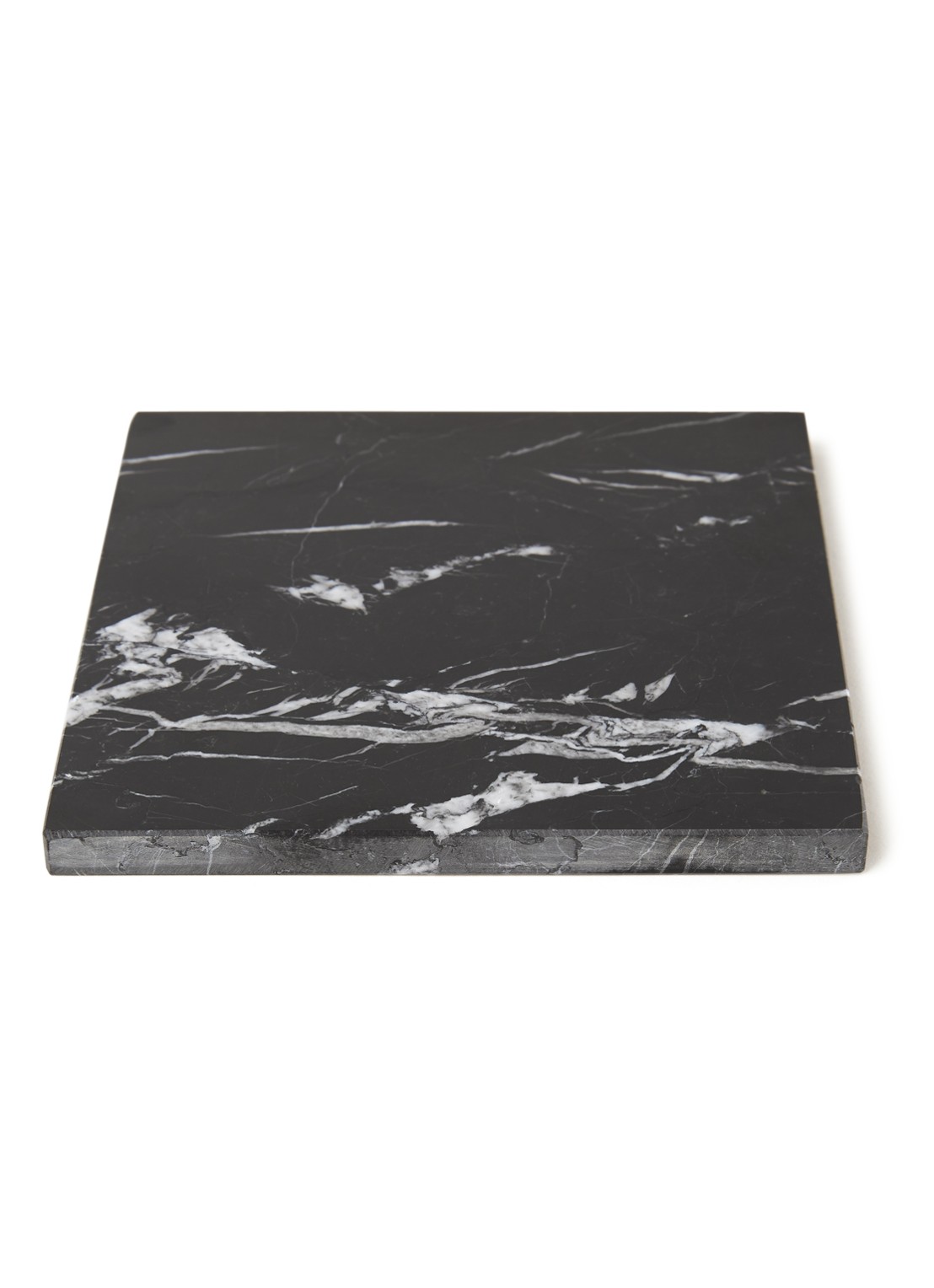 Stoned Onderzetter van marmer 15 x 15 cm - voorkant 2 zwart