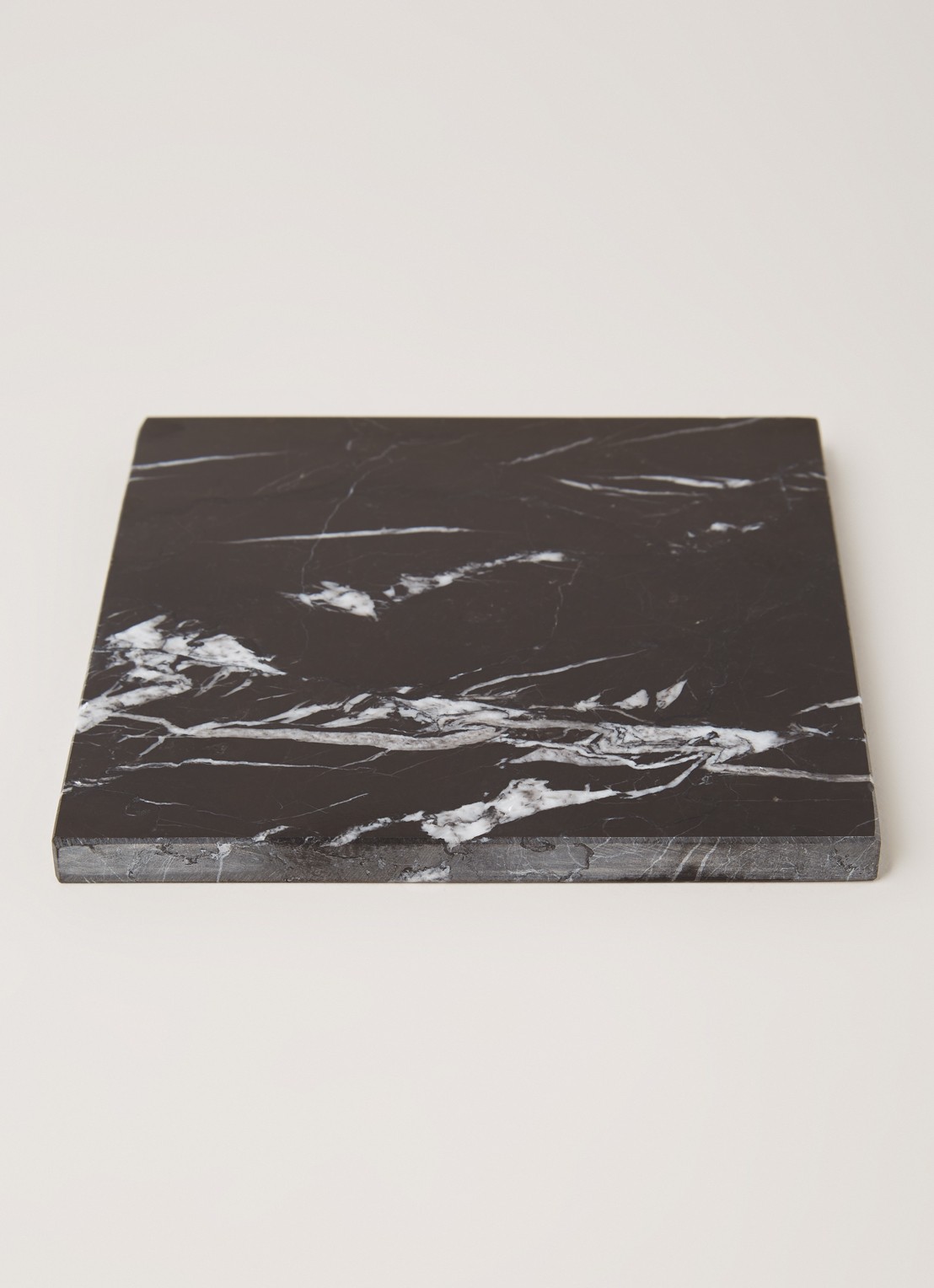 Stoned Onderzetter van marmer 15 x 15 cm - voorkant 3 zwart
