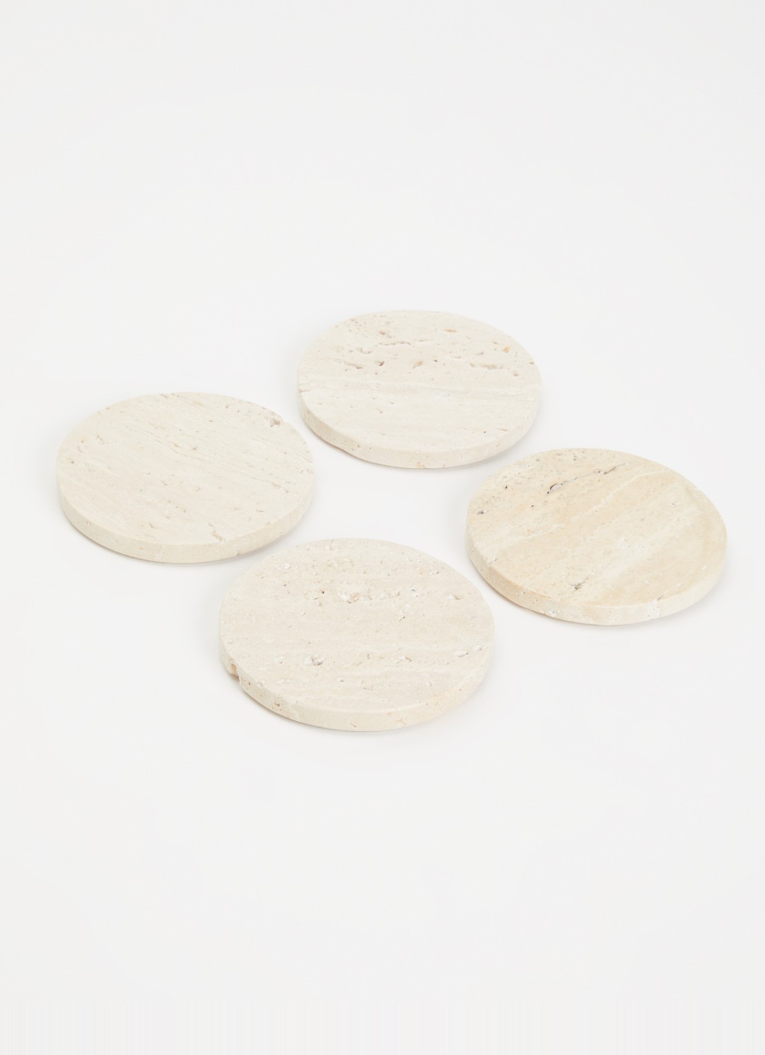 Stoned Tavern onderzetter 11 cm set van 4 - voorkant 2 beige