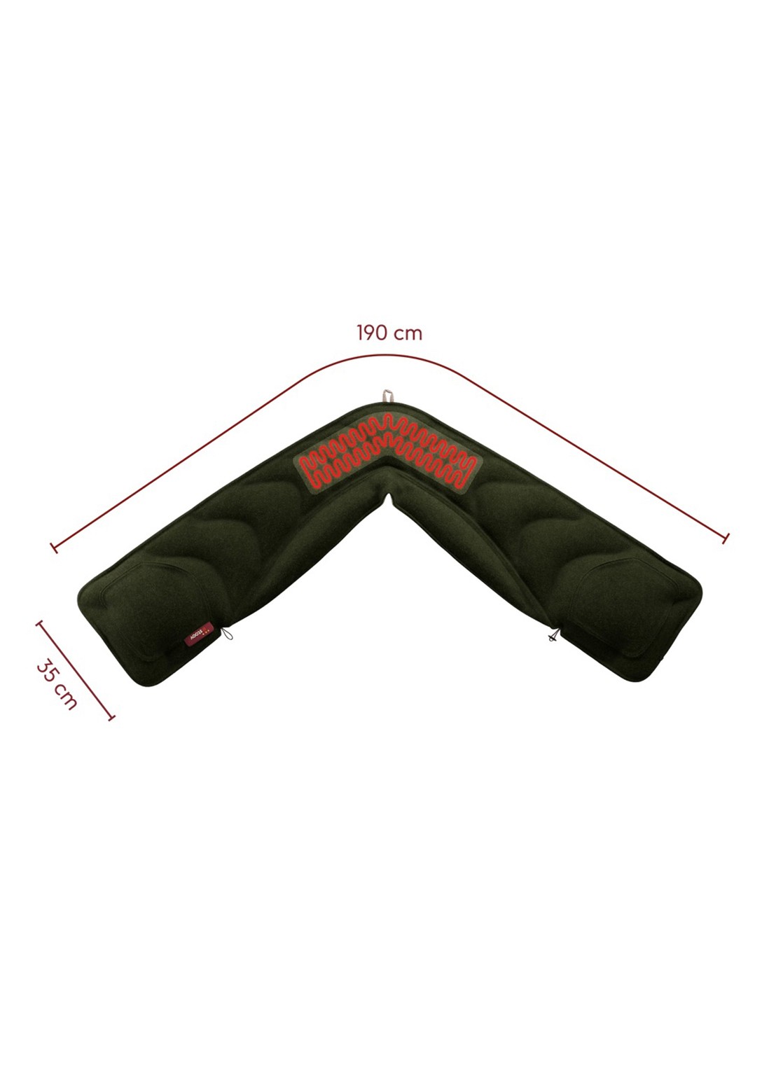 Stoov Kokoon³ XL sjaal 35 x 190 cm - detail 2 mosgroen