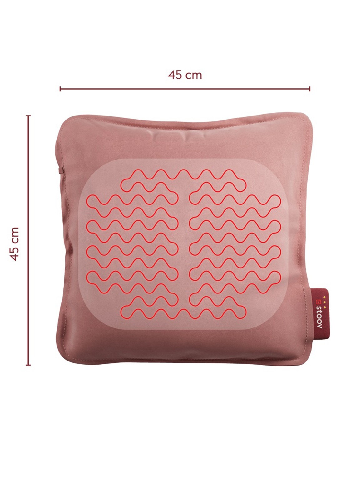 Stoov Ploov³ warmtekussen 45 x 45 cm - detail 2 roze
