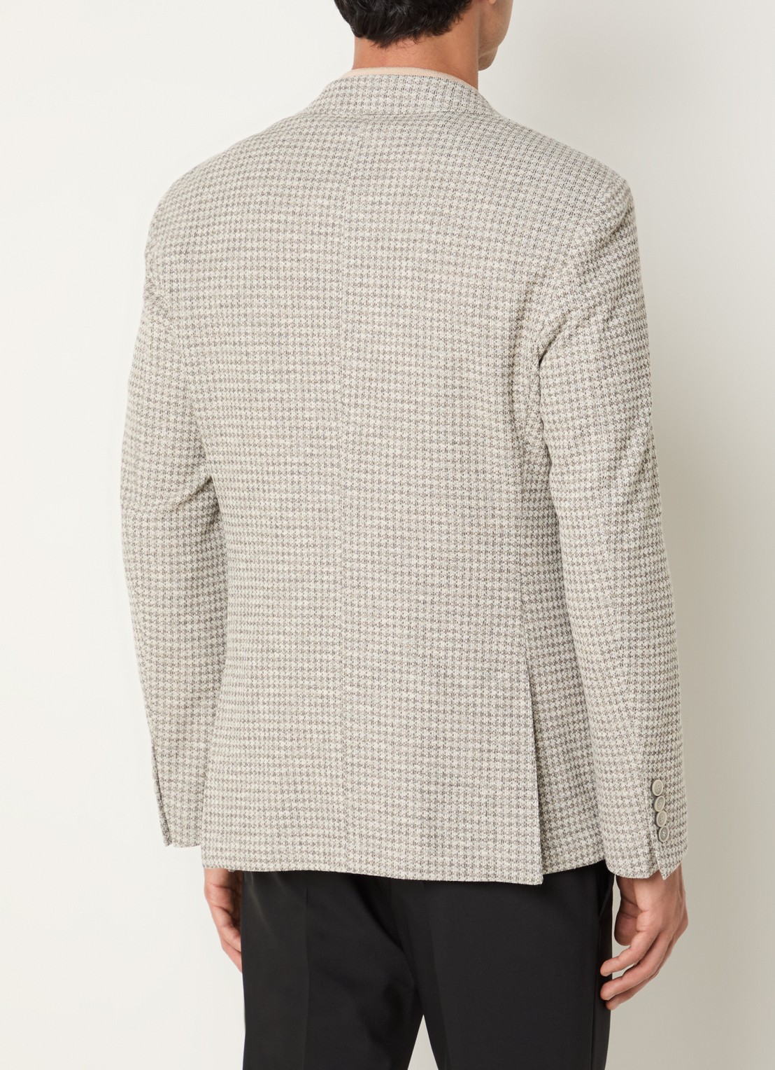 Strellson Acon regular fit colbert met pied-de-poule dessin - achterkant 2 lichtgrijs