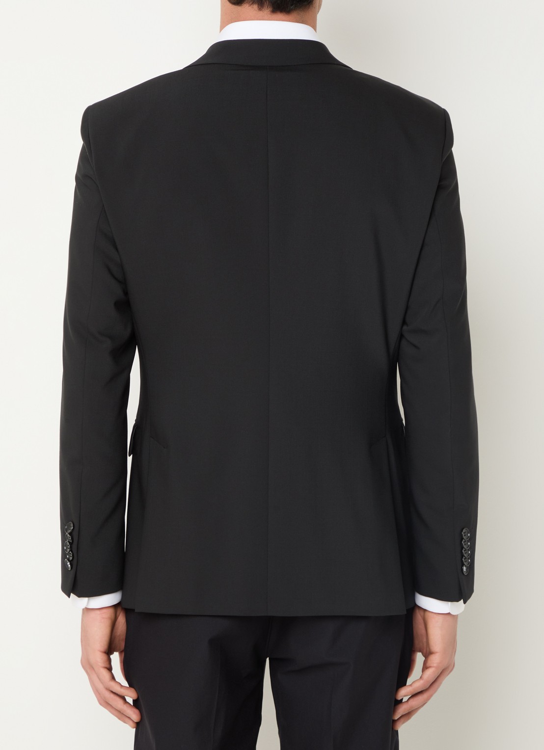 Strellson Aidan regular fit colbert in wolblend - achterkant zwart