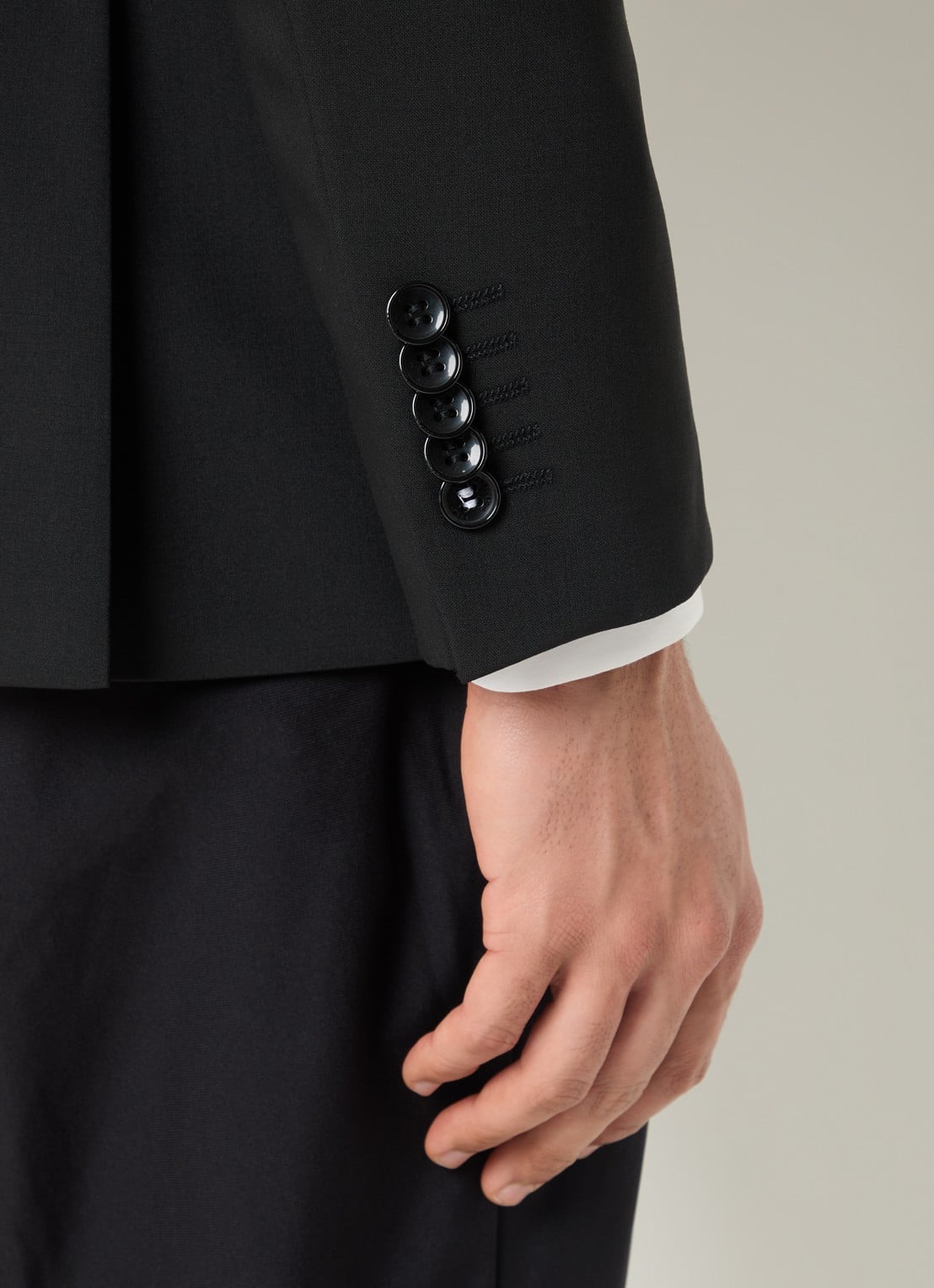 Strellson Aidan regular fit colbert in wolblend - detail 4 zwart