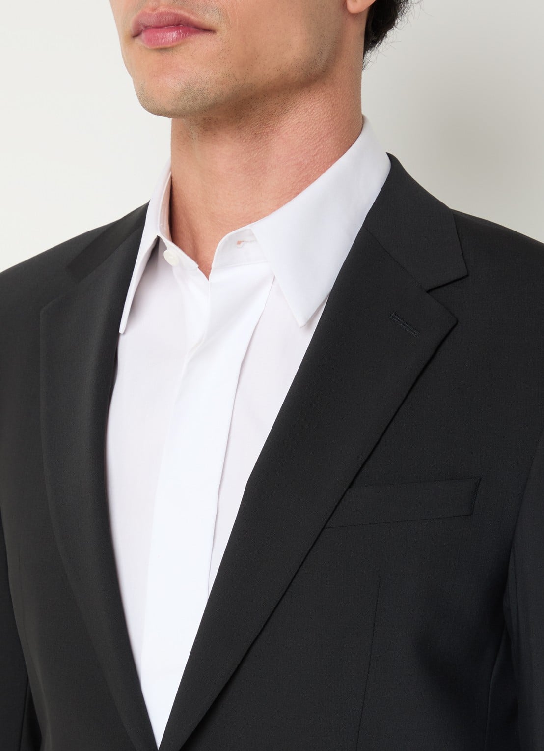 Strellson Aidan regular fit colbert in wolblend - detail 5 zwart