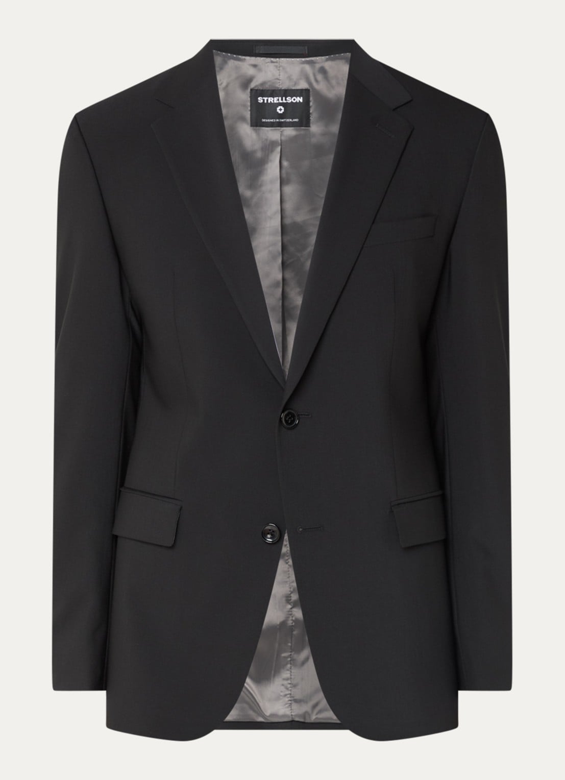 Strellson Aidan regular fit colbert in wolblend - voorkant 6 zwart