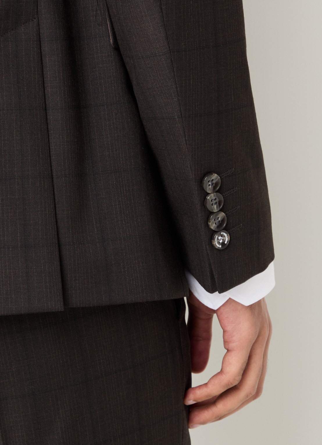 Strellson Aidan regular fit colbert met klepzakken - detail 3 donkerbruin